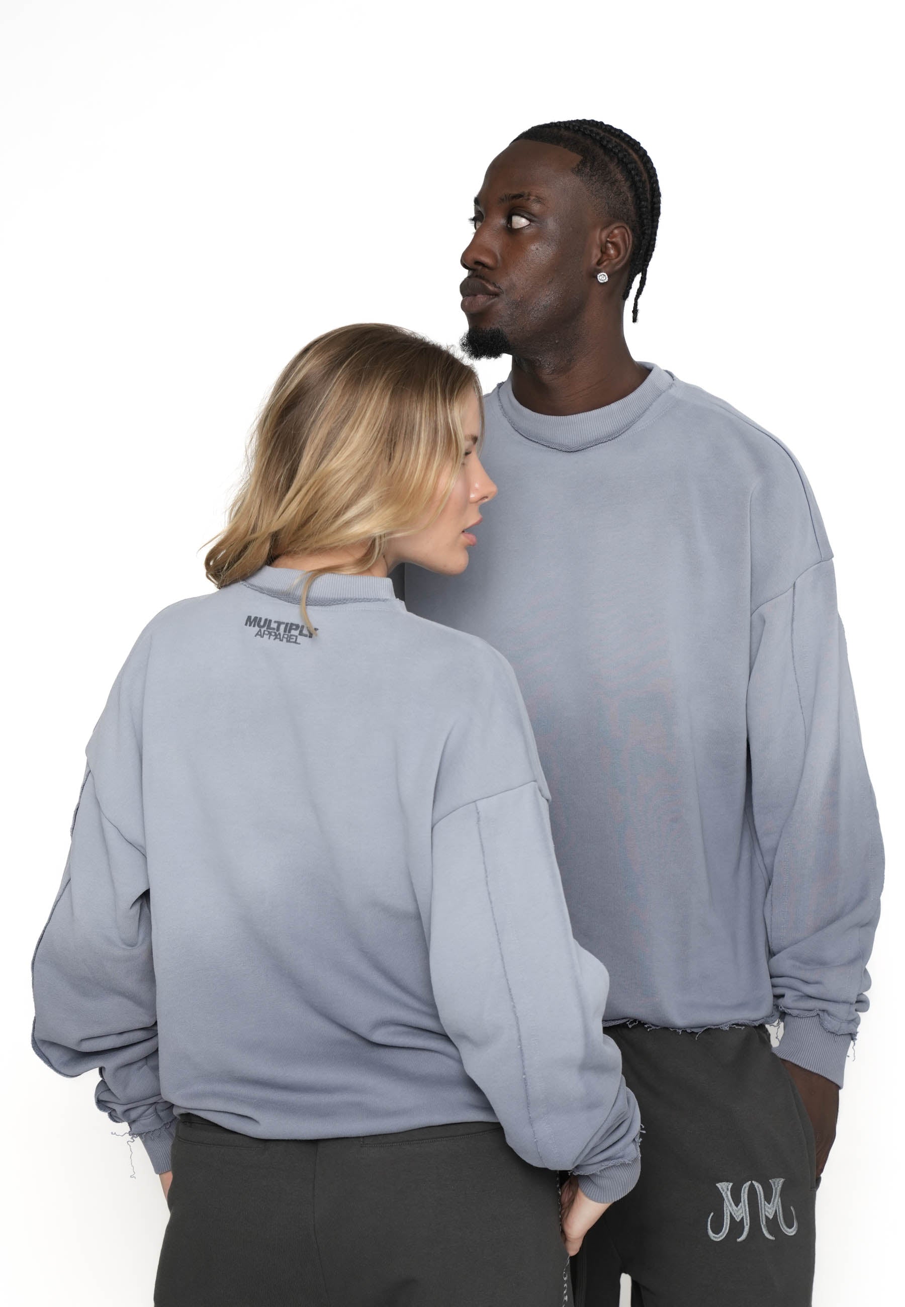 Oversize Raw Sweatshirt Ombre Flint Stone