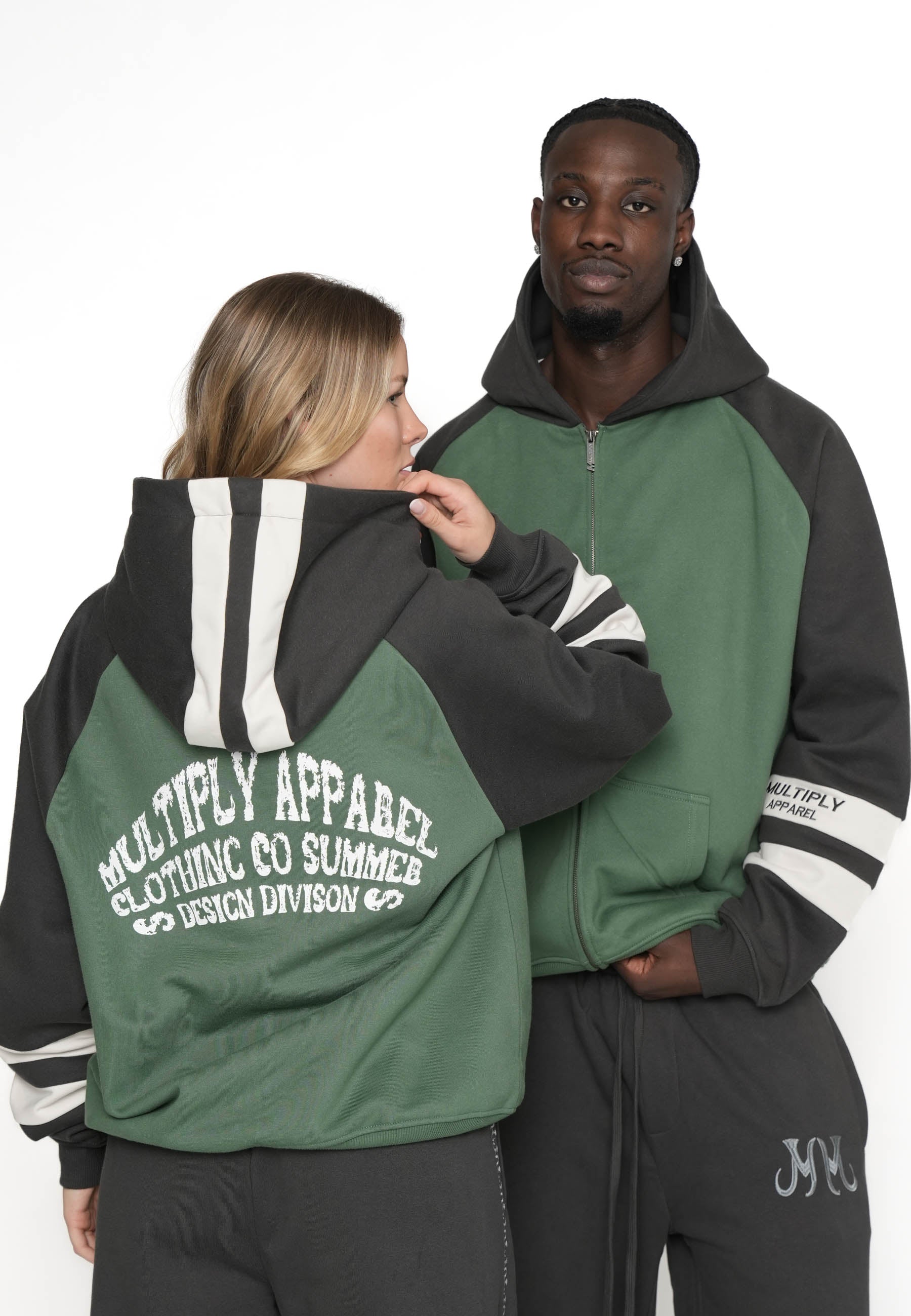 Oversize zip hoodie MULTIPLY Night Shadow