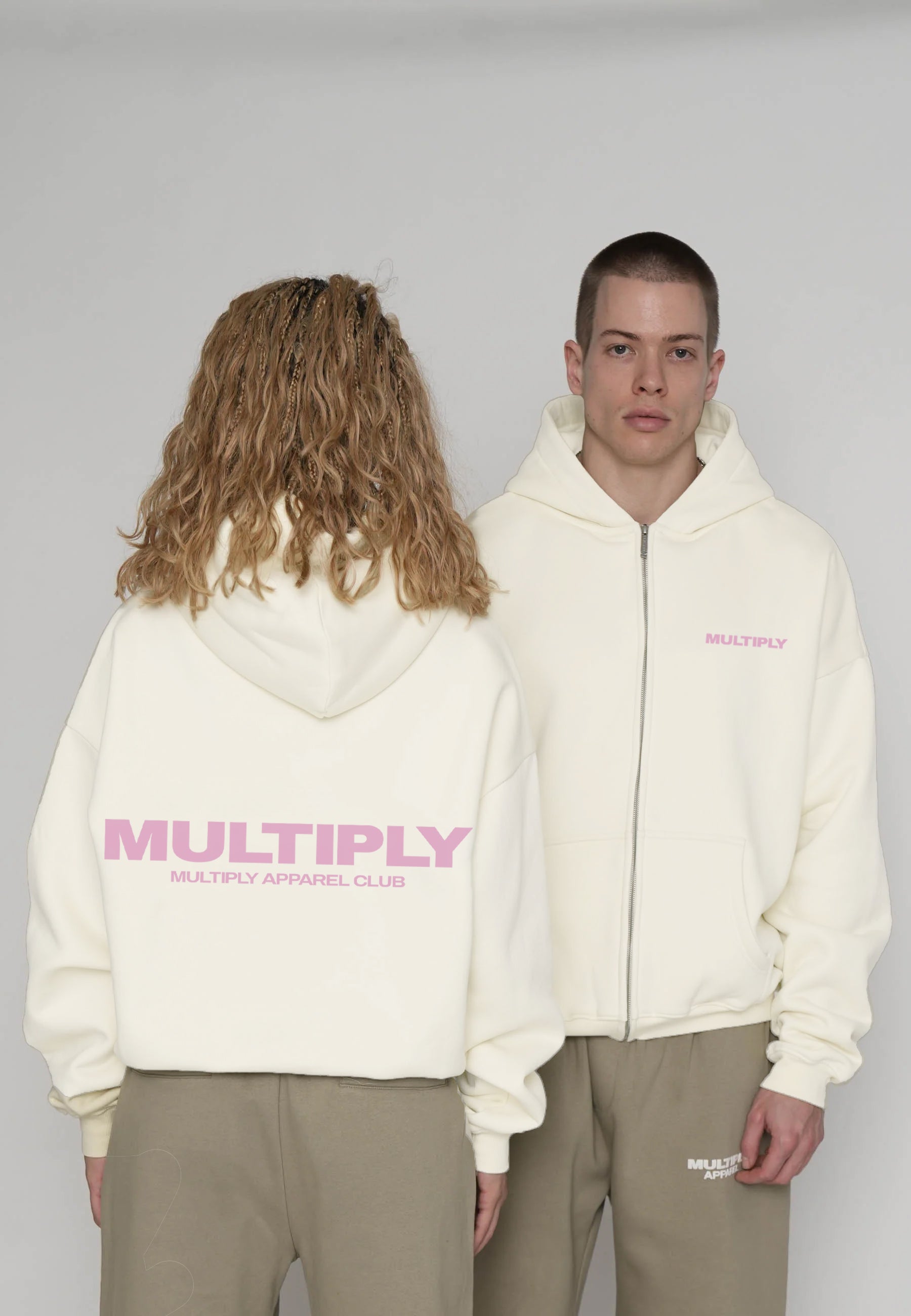 Oversize Zip Hoodie MULTIPLY Snow White