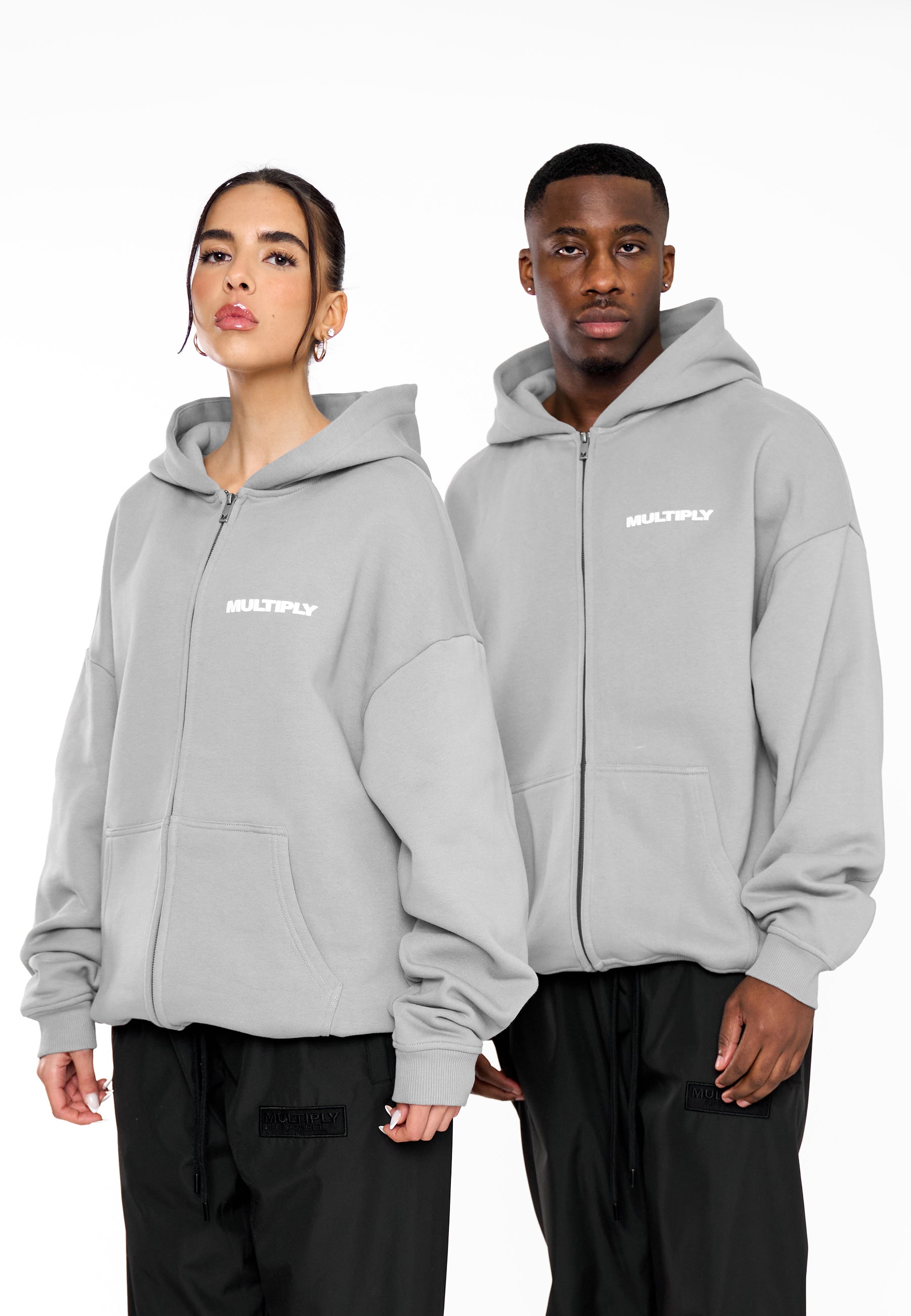 Oversize zip hoodie MULTIPLY Ultimate Grey