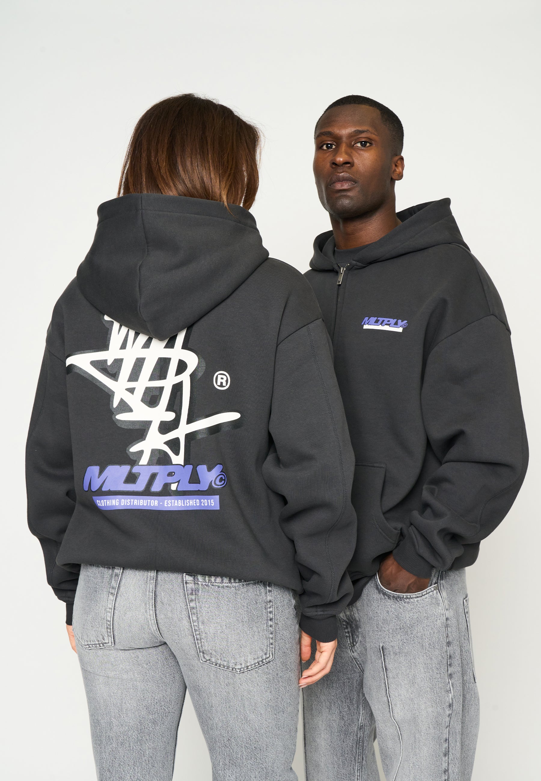 Oversize Zip Hoodie UNITY Black Soda