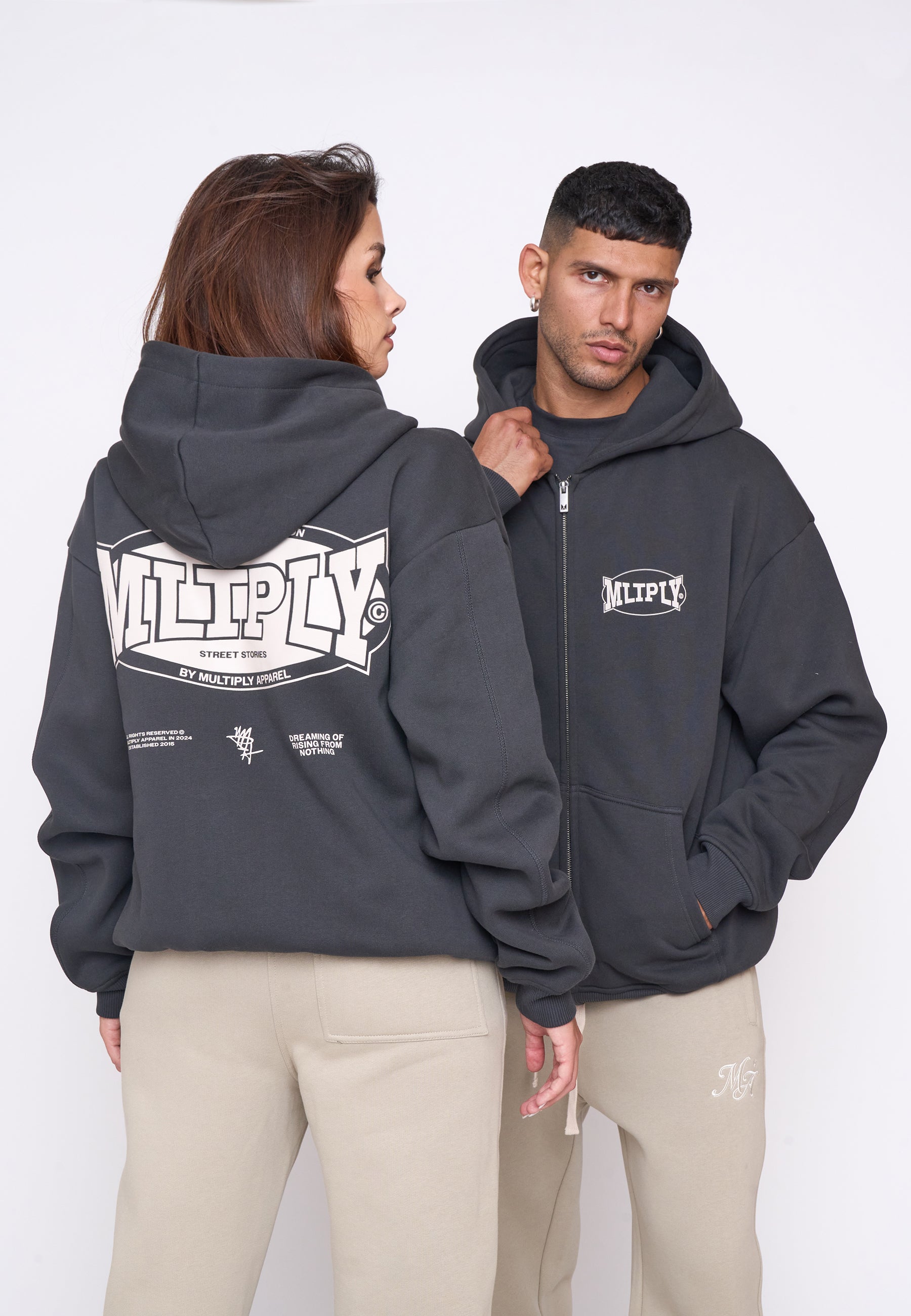 Oversize Zip Hoodie STREET Black Soda