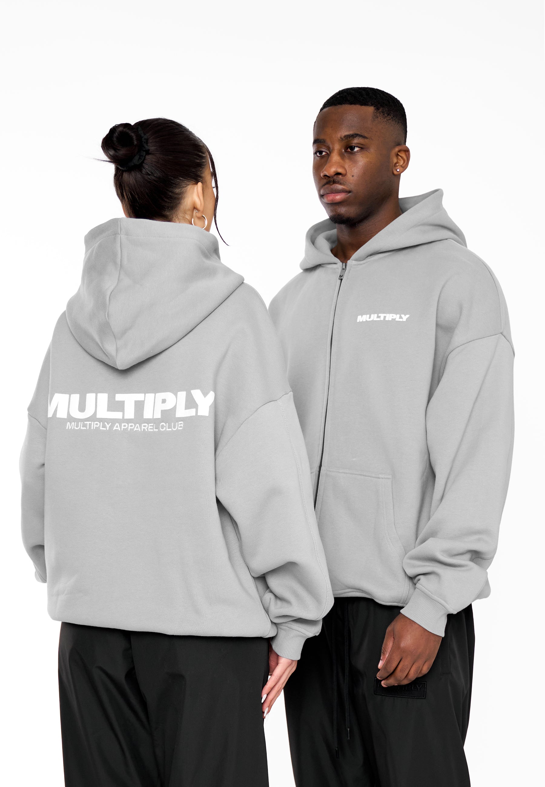 Oversize zip hoodie MULTIPLY Ultimate Grey