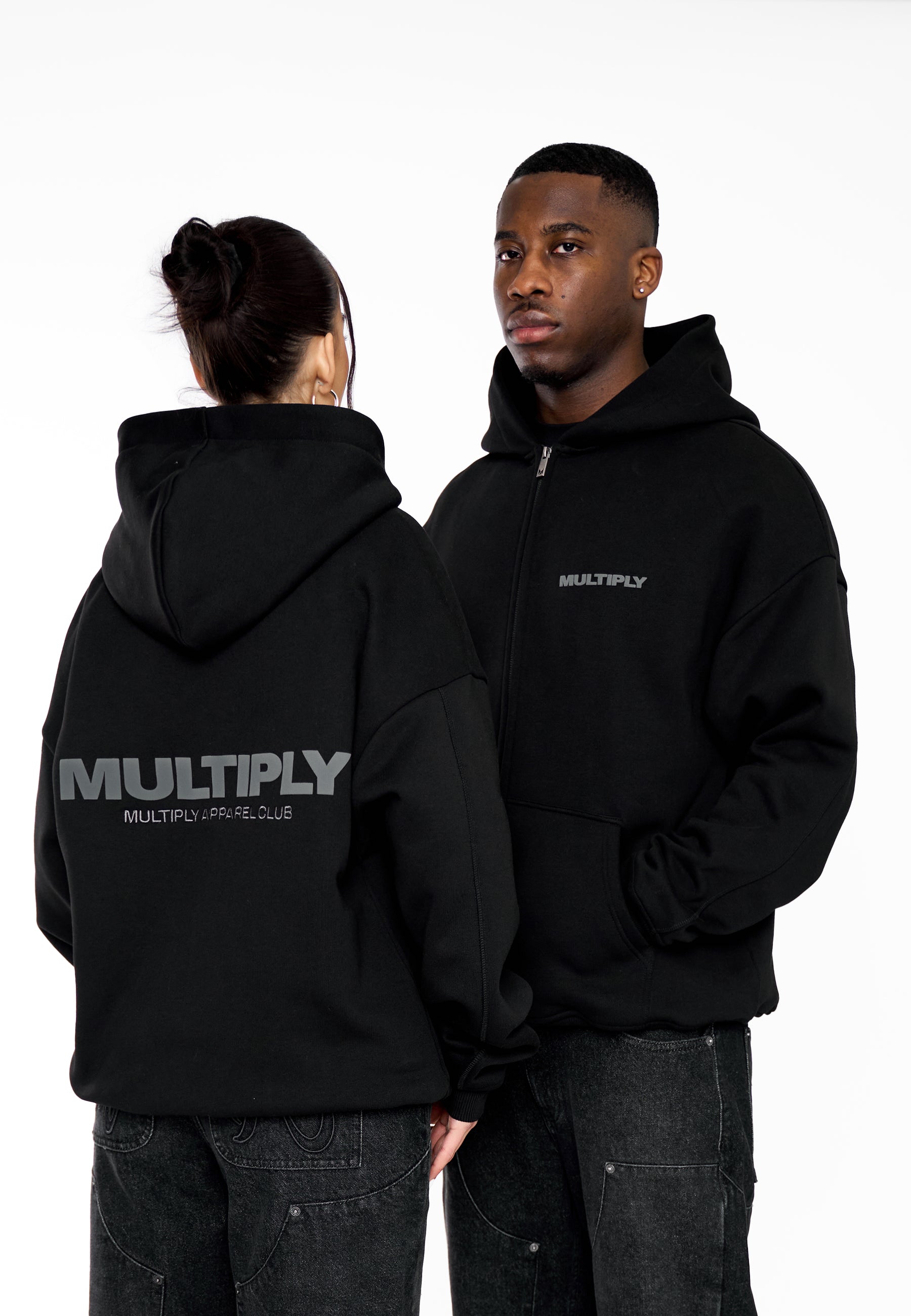 Oversize Zip Hoodie MULTIPLY 2 Black