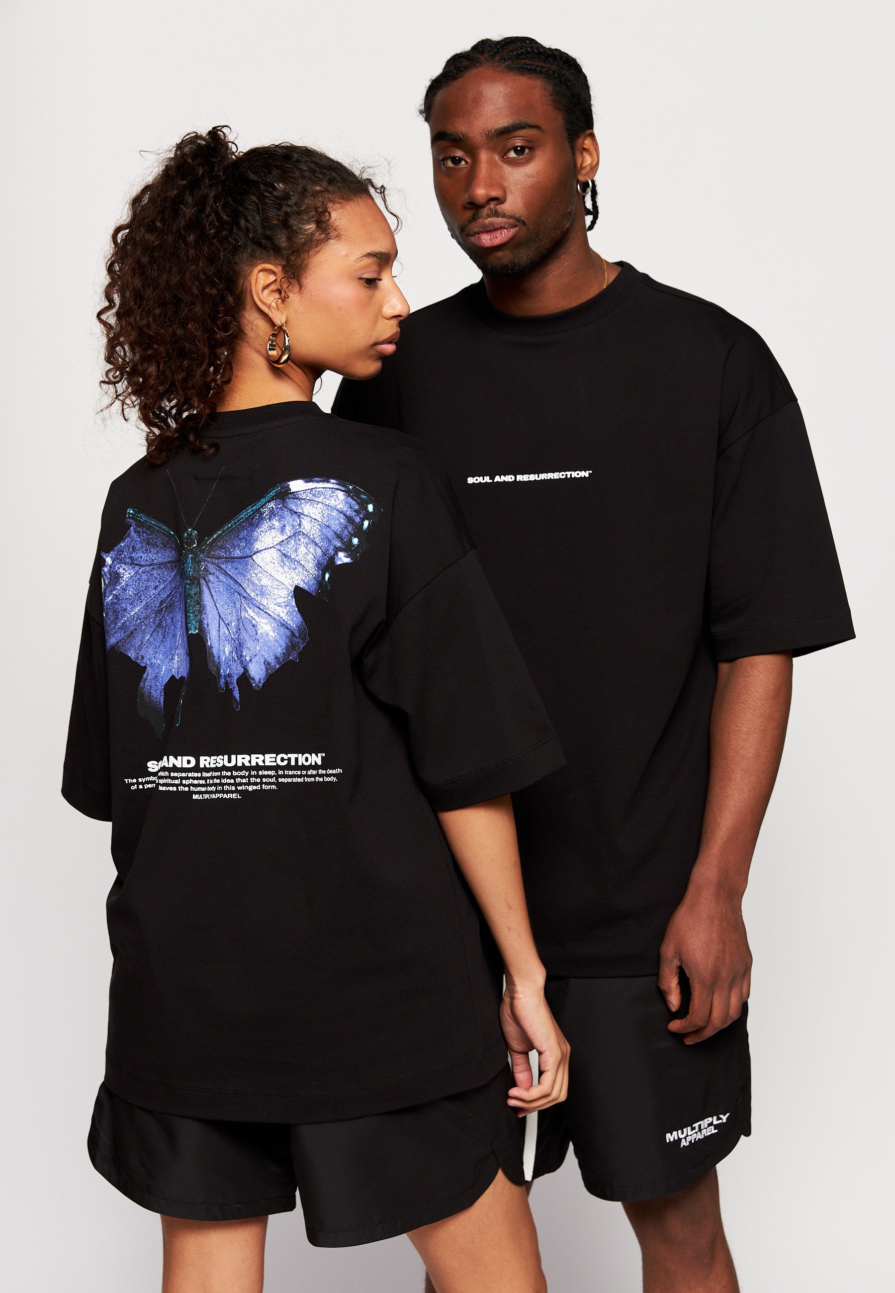 Oversize T-Shirt BUTTERFLY Black