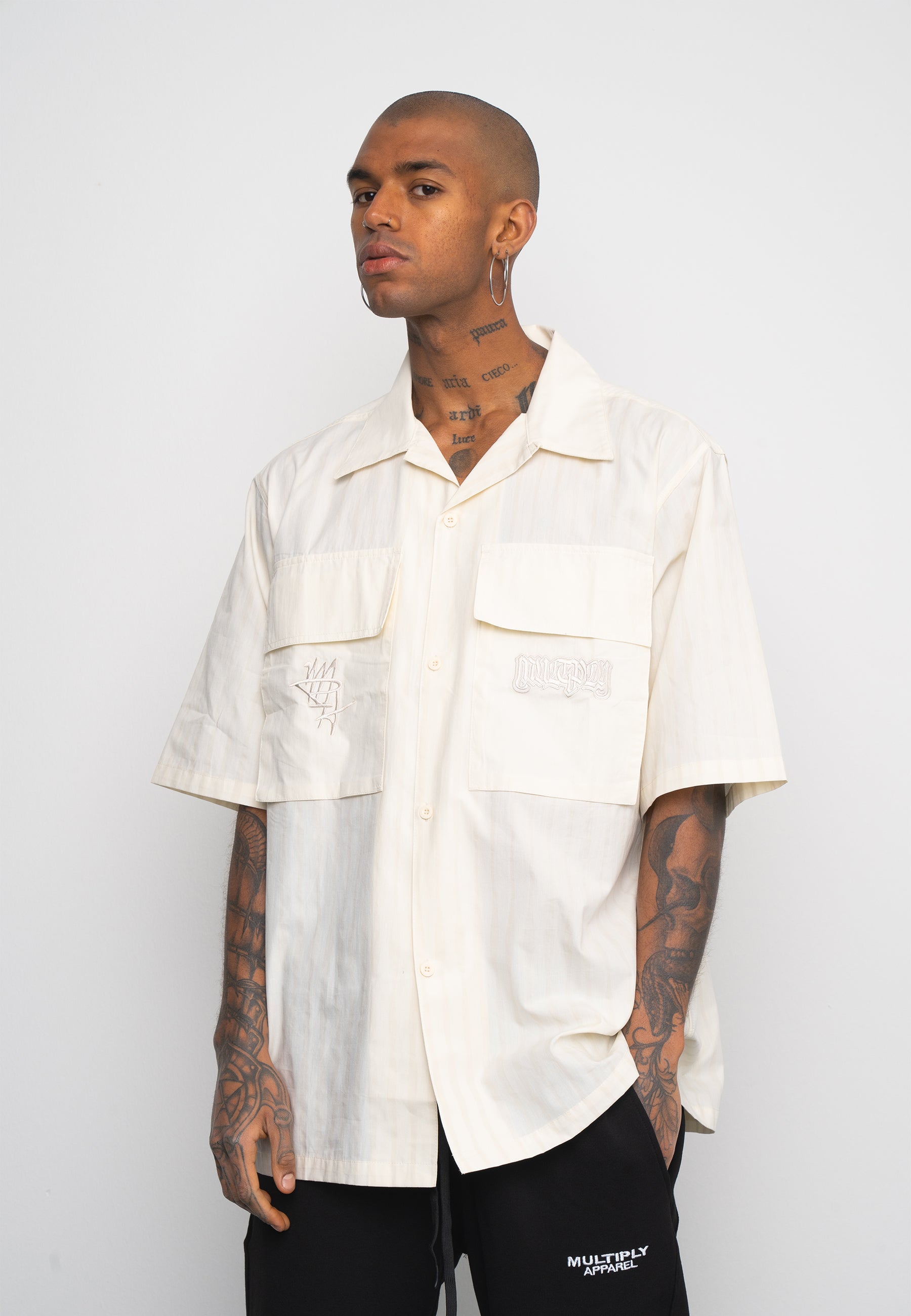 Oversize Shirt BARS White Asparagus