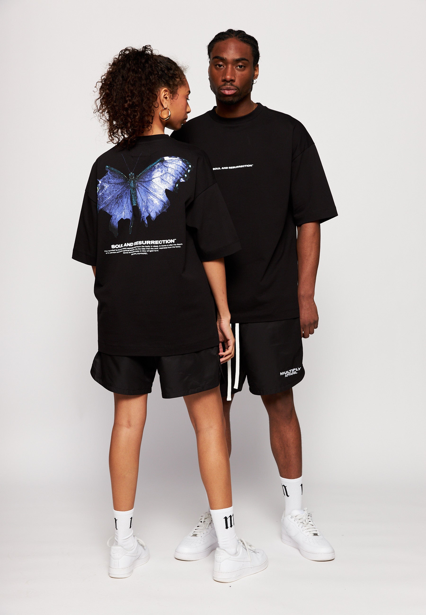 Oversize T-Shirt BUTTERFLY Black