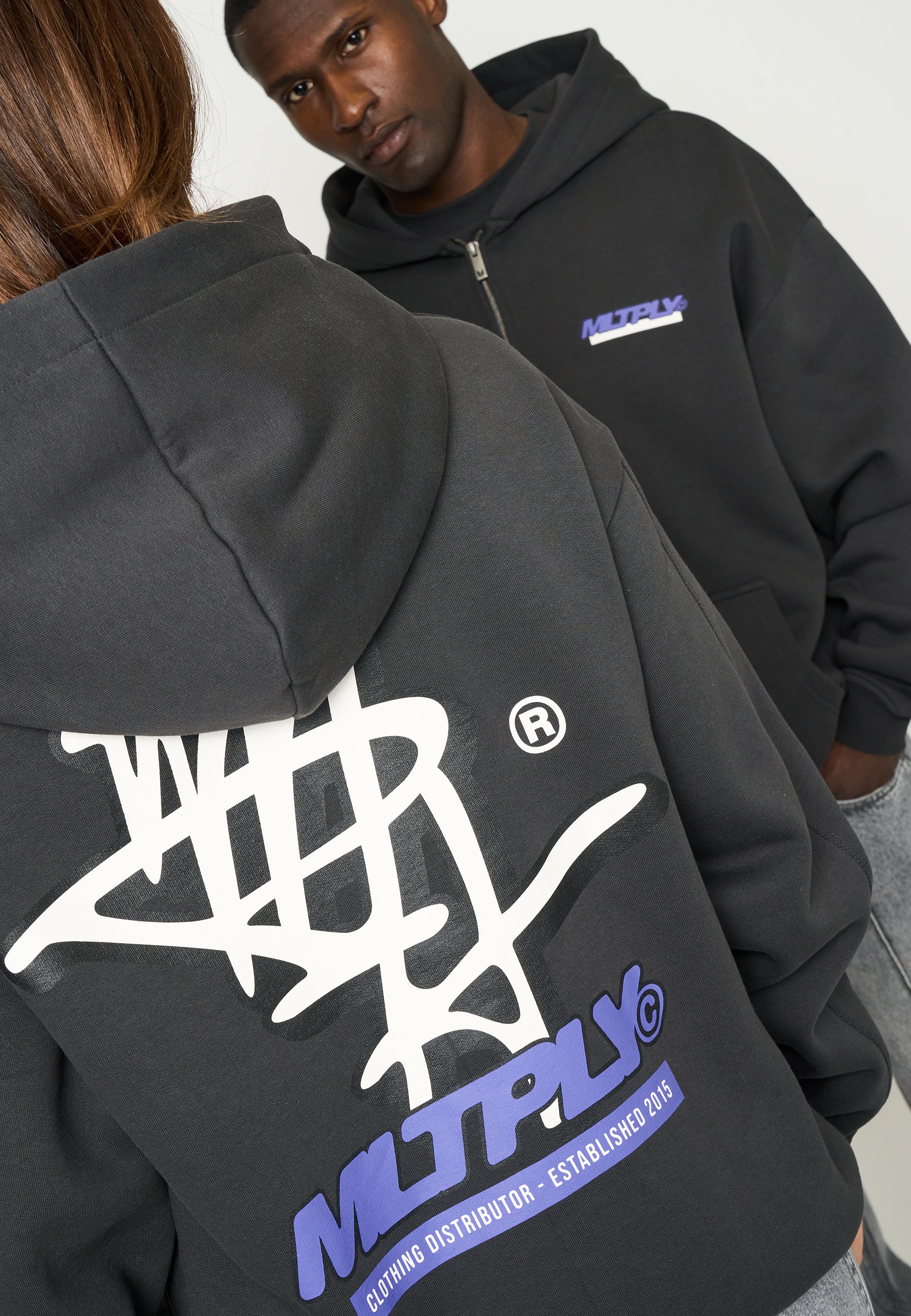 Oversize Zip Hoodie UNITY Black Soda
