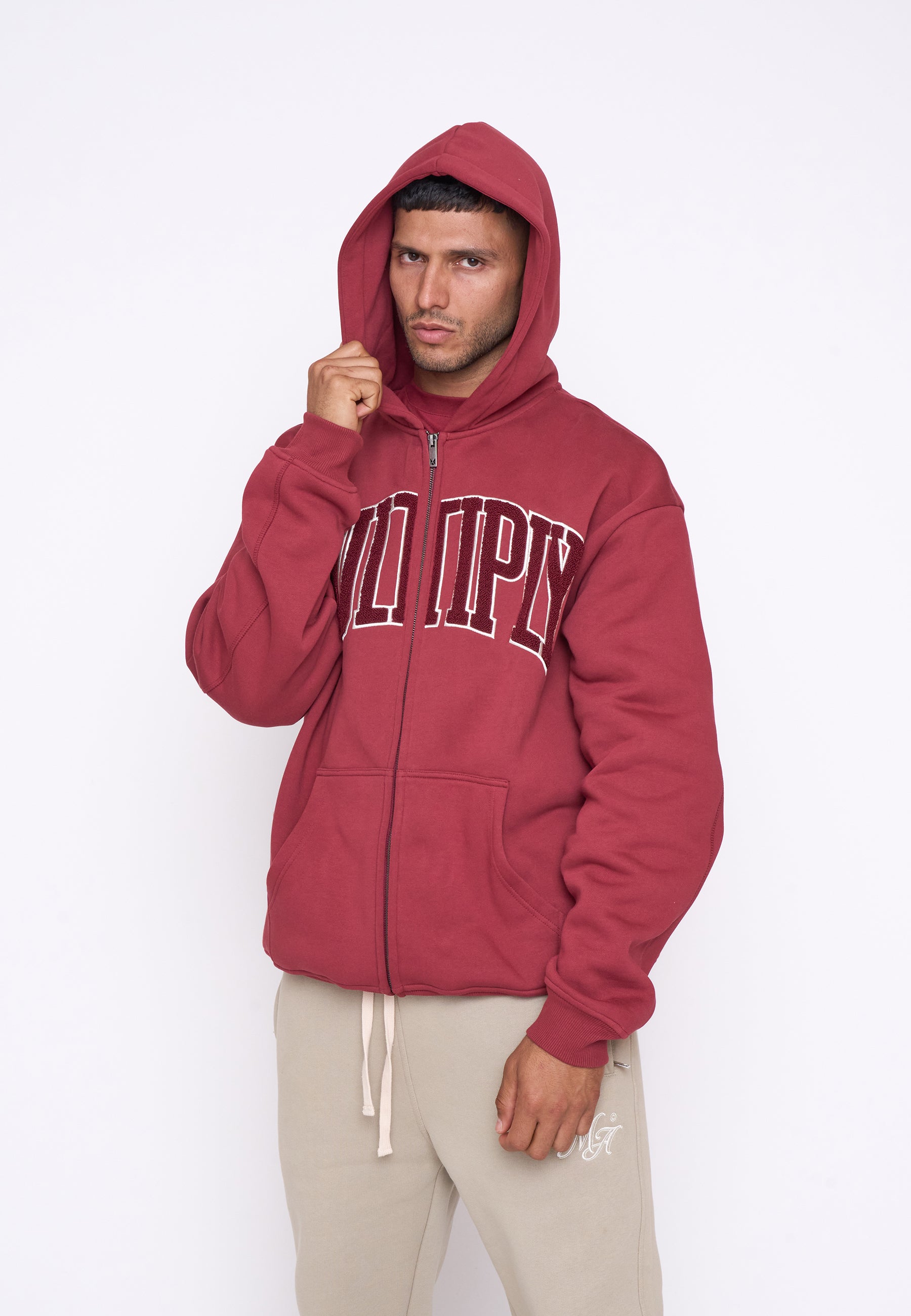 Oversize Zip Hoodie MAJOR Ruby Wine