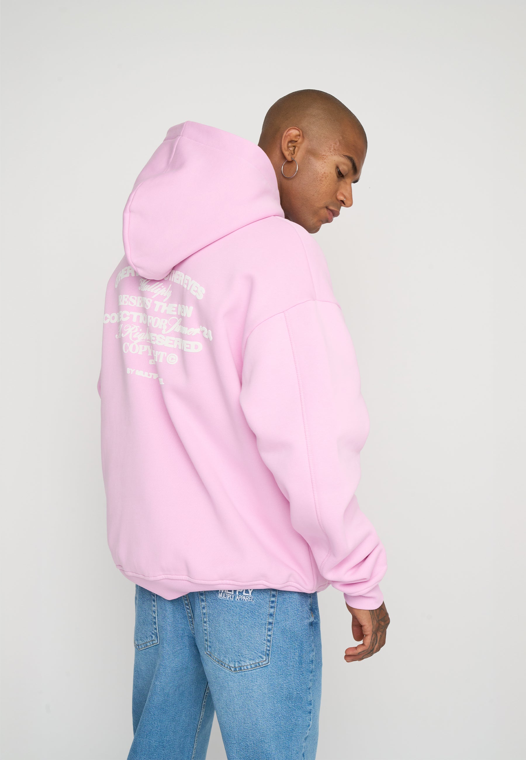Oversize Zip Hoodie OTHER DAYS Pink Lavender