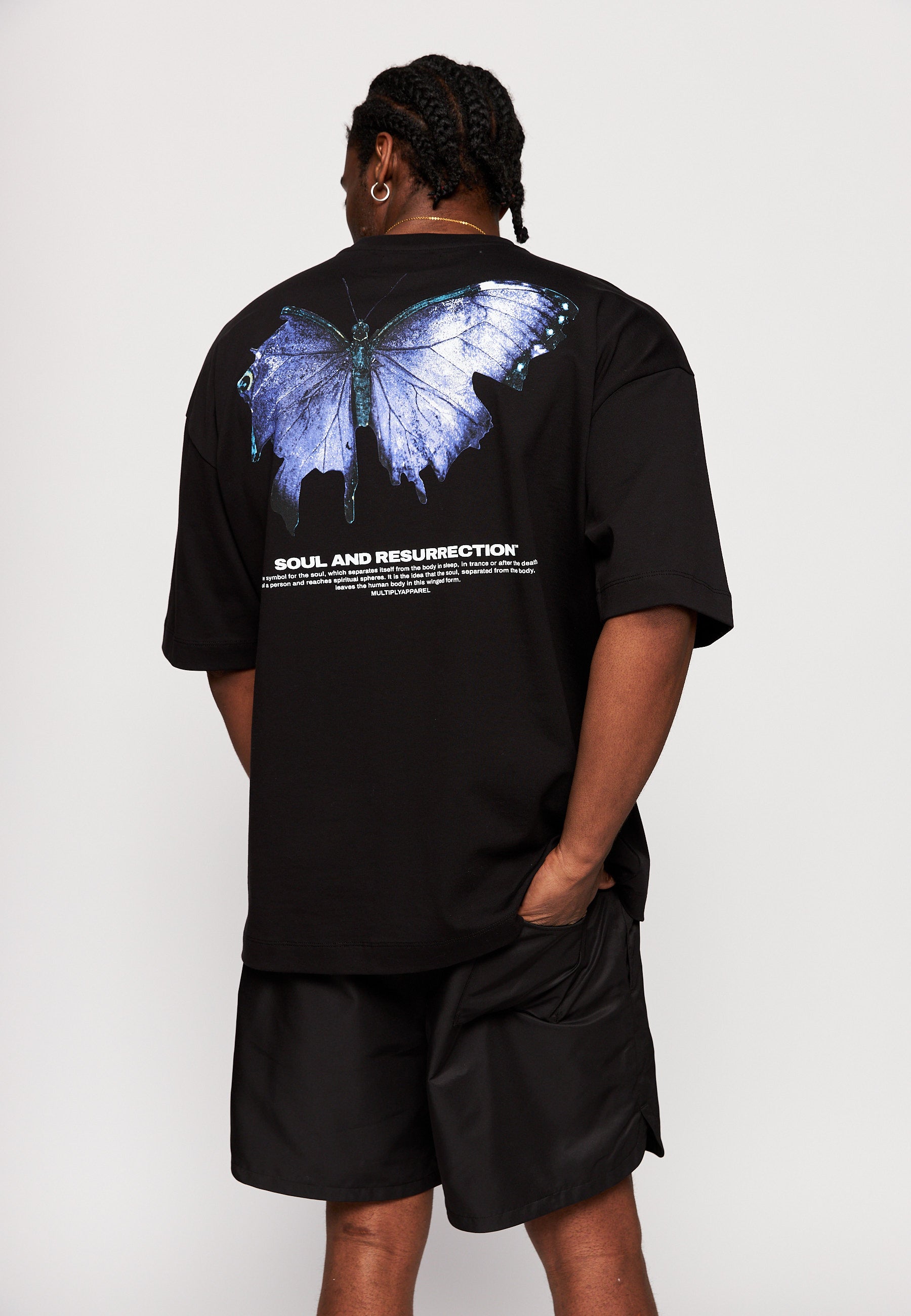 Oversize T-Shirt BUTTERFLY Black