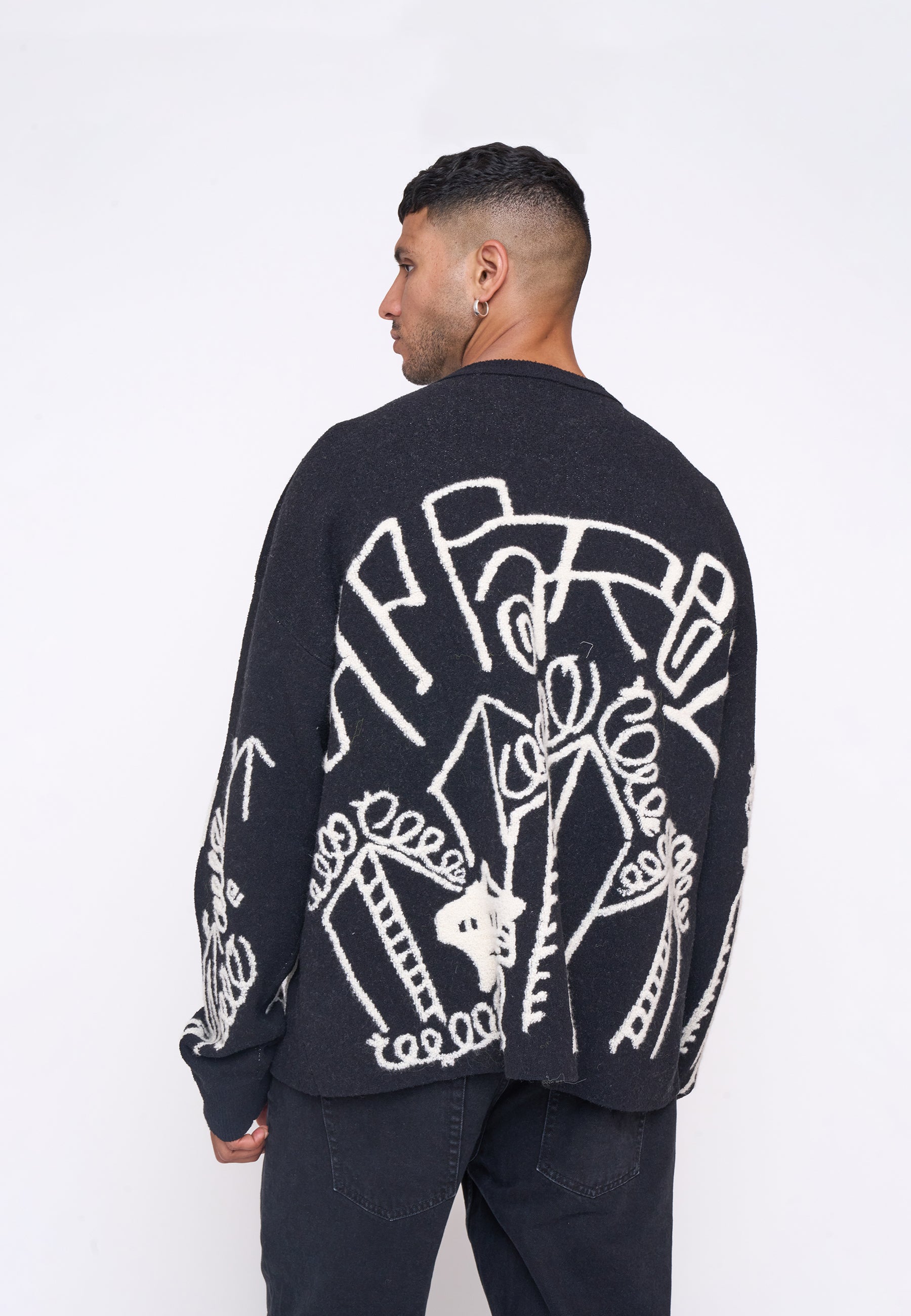 Oversize Knit Sweater DOWNTOWN Black