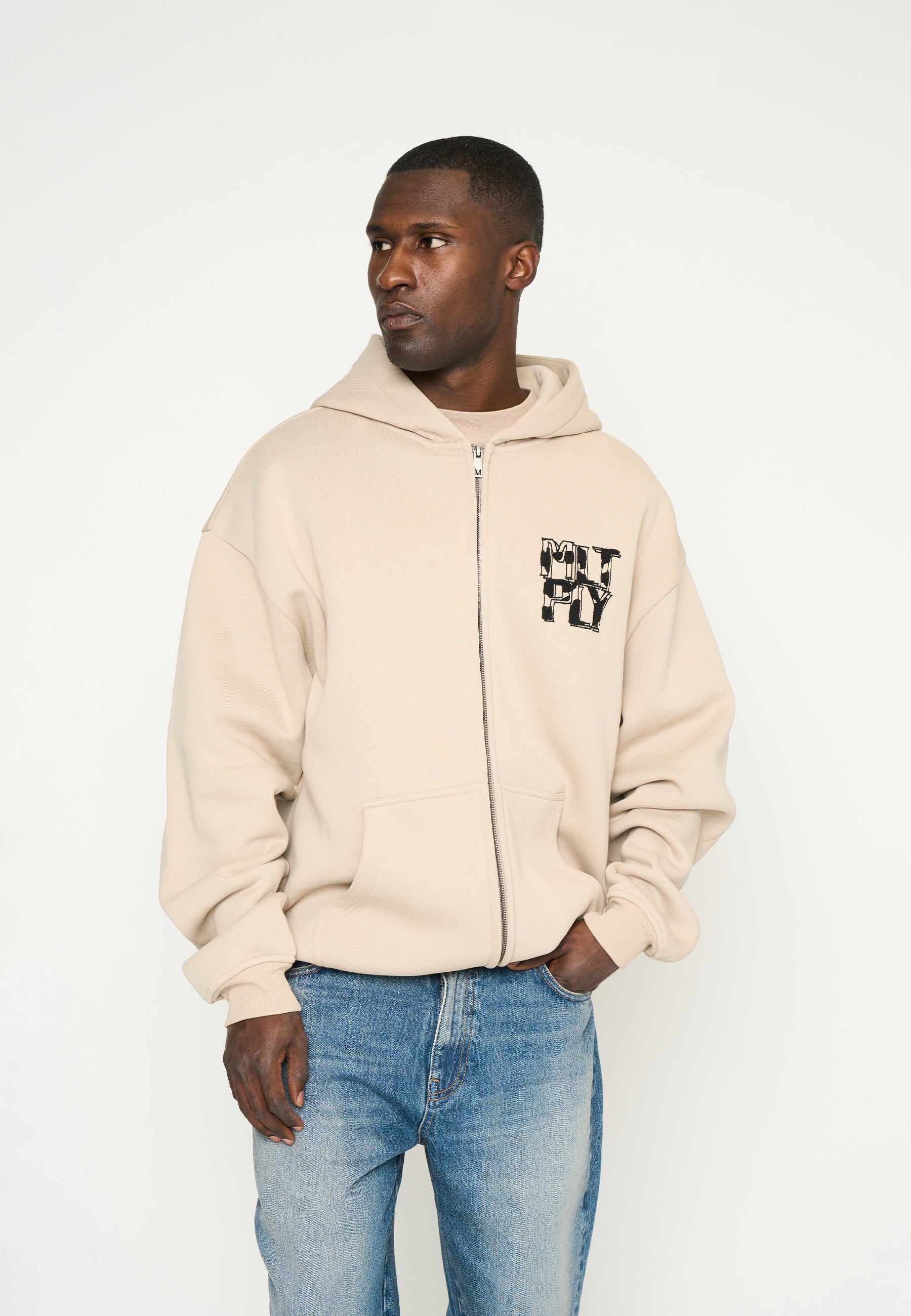Oversize Zip Hoodie STRONG Simply Taupe