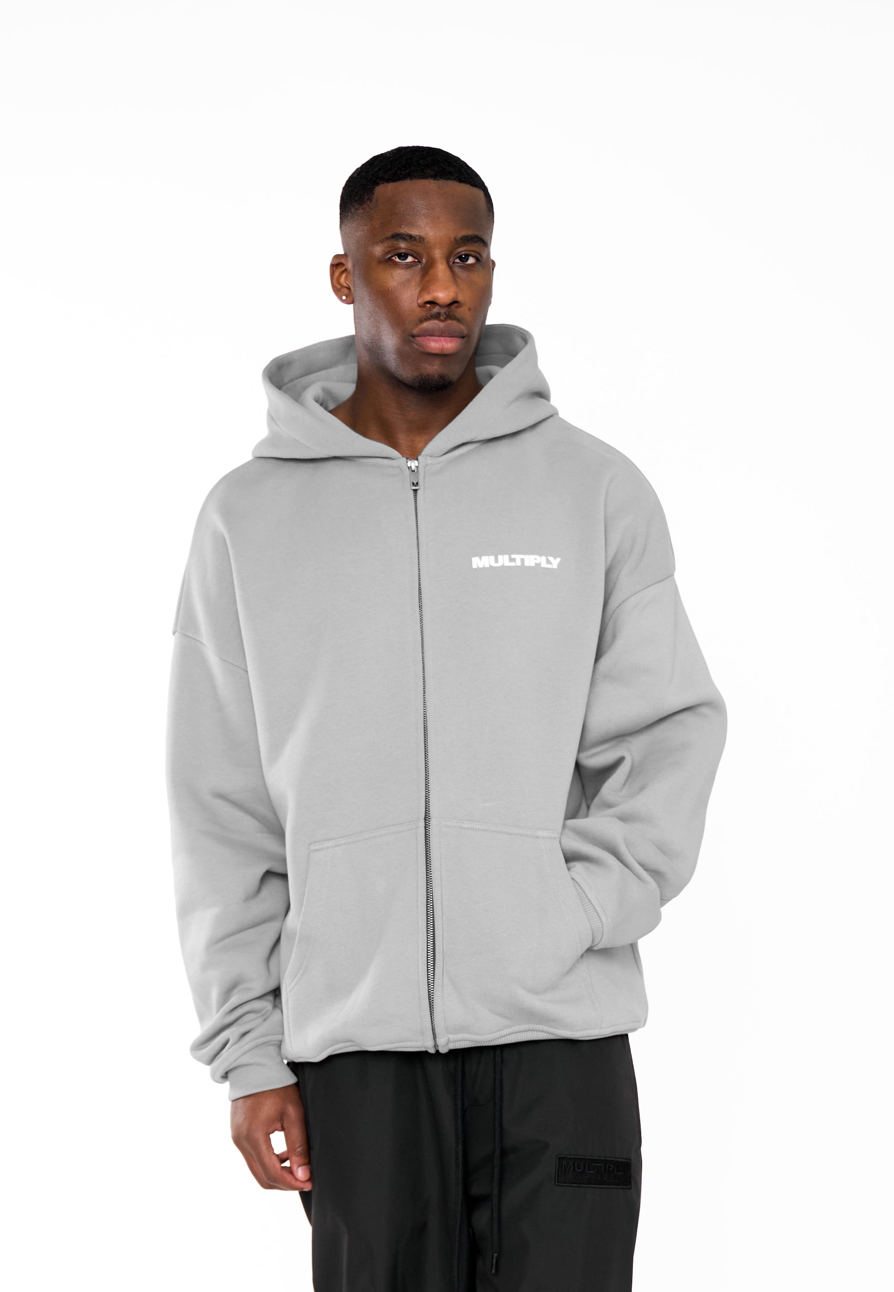 Oversize zip hoodie MULTIPLY Ultimate Grey
