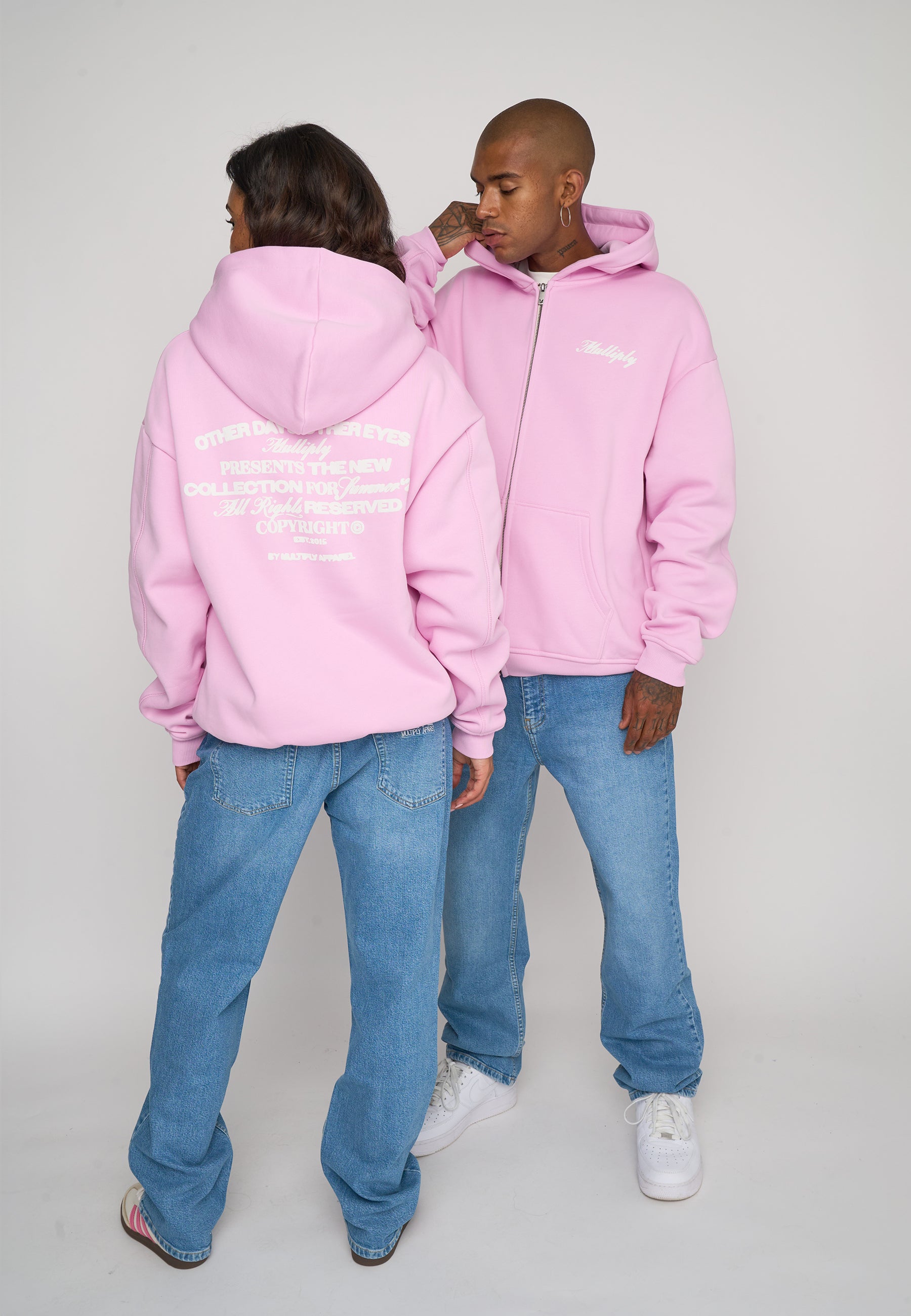 Oversize Zip Hoodie OTHER DAYS Pink Lavender