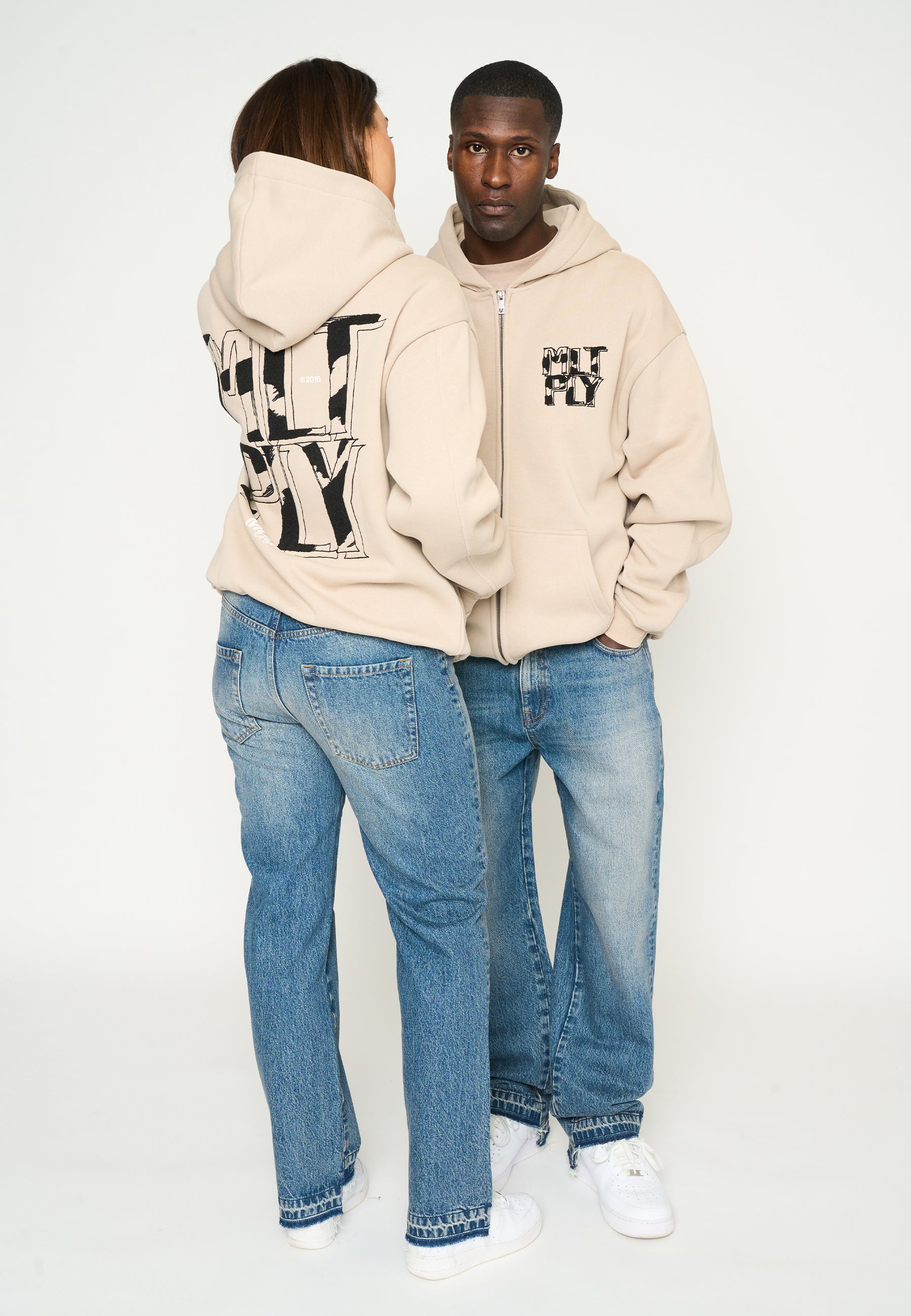 Oversize Zip Hoodie STRONG Simply Taupe
