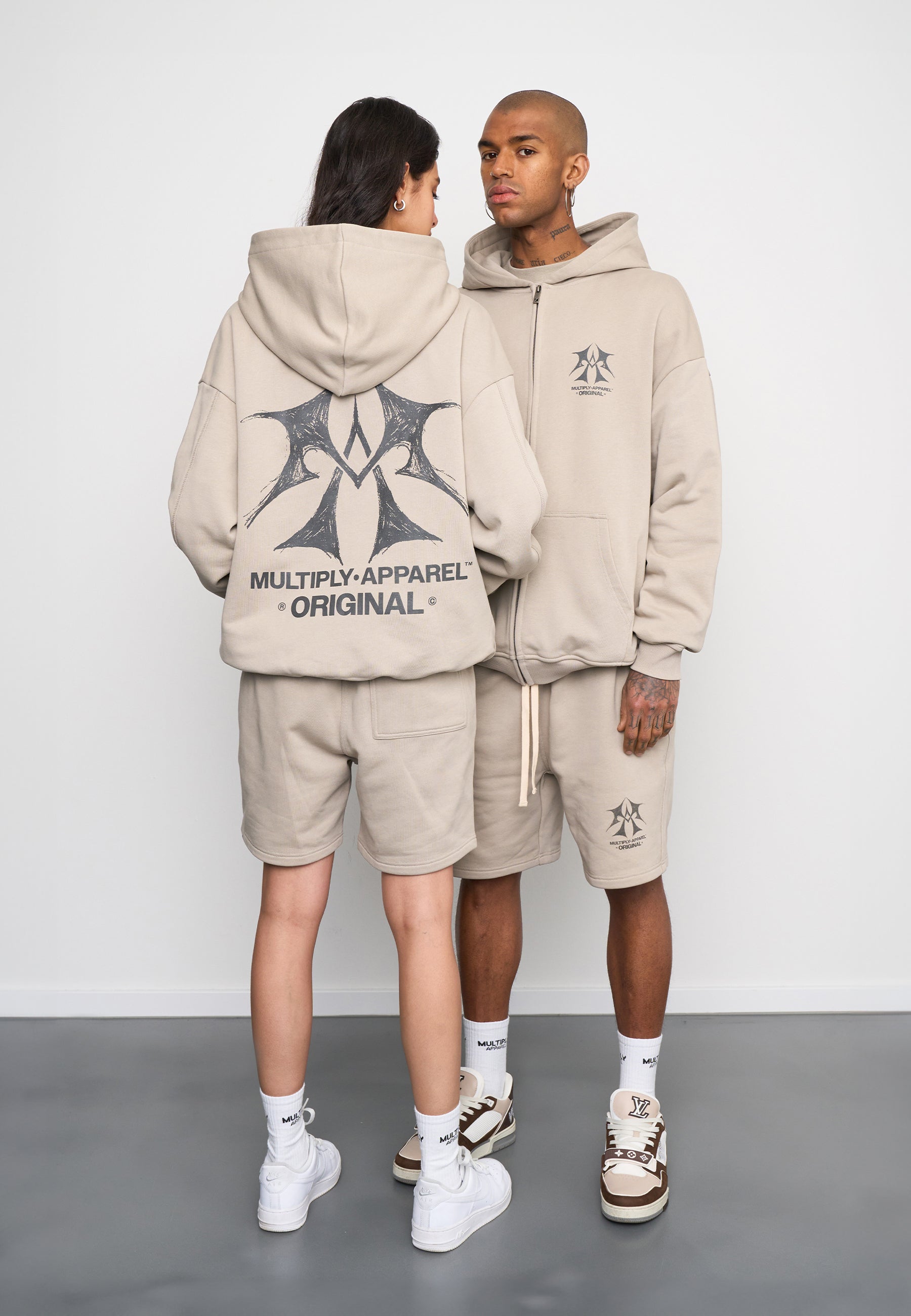 Oversize Zip Hoodie SKETCH Vintage Khaki