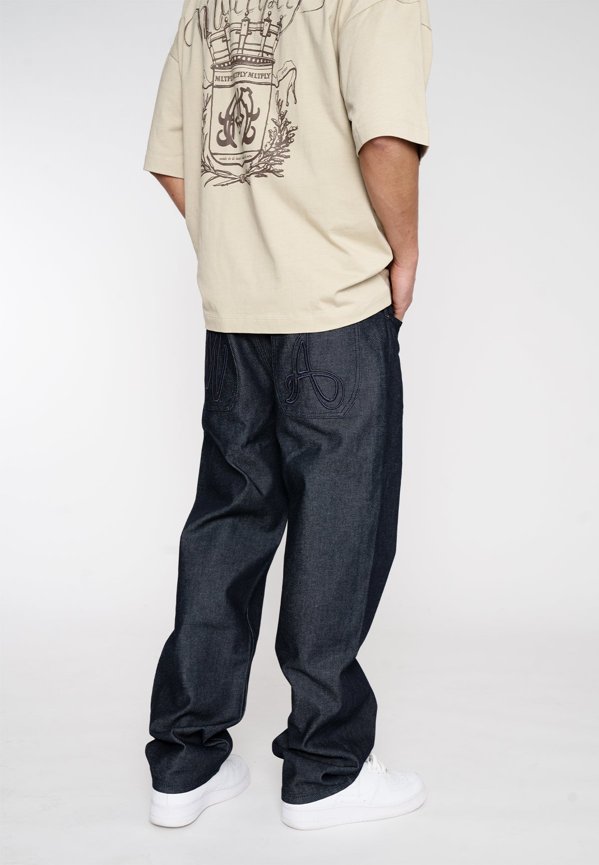 Wide Straight Jeans SLICK Blue Grey