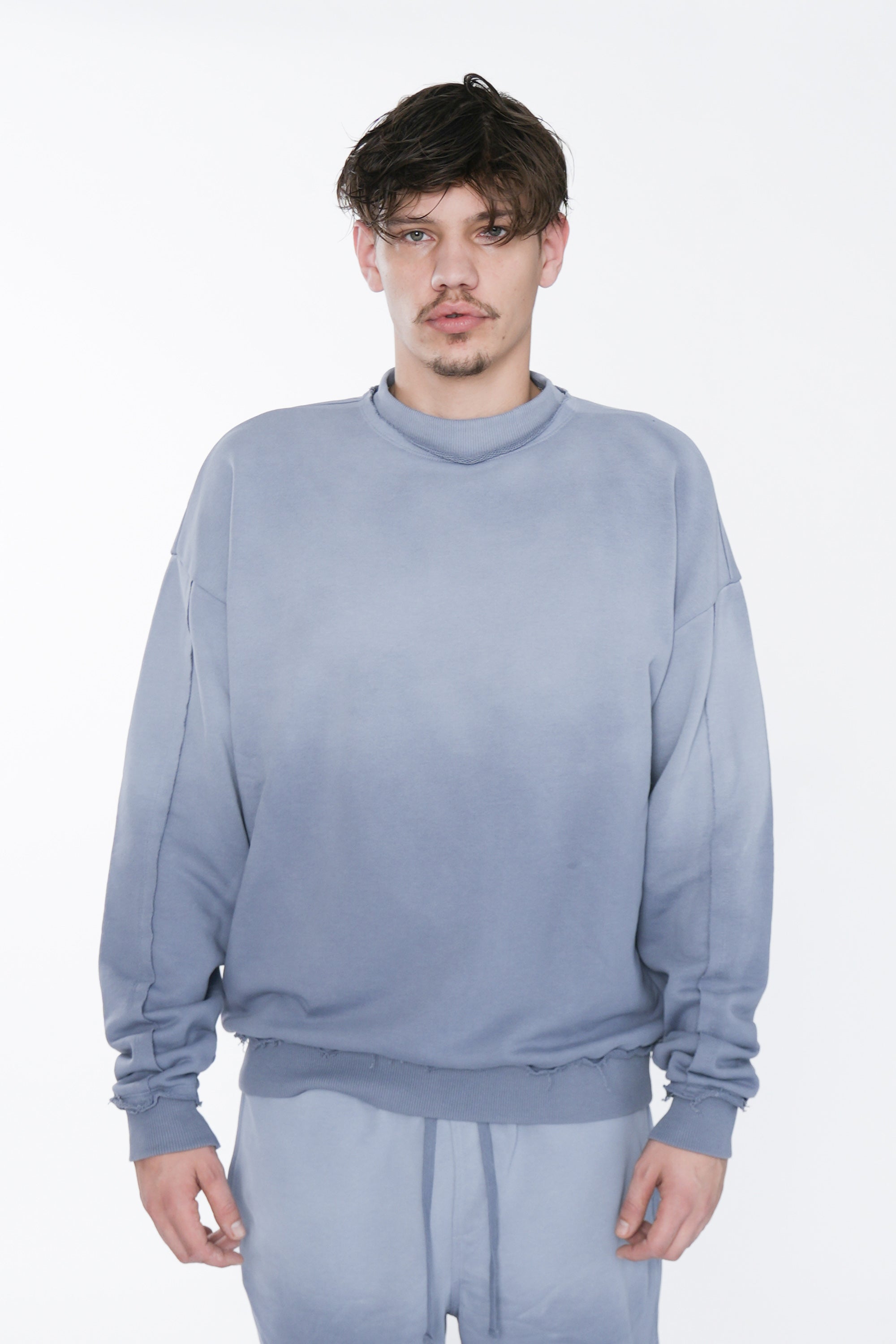 Oversize Raw Sweatshirt Ombre Flint Stone