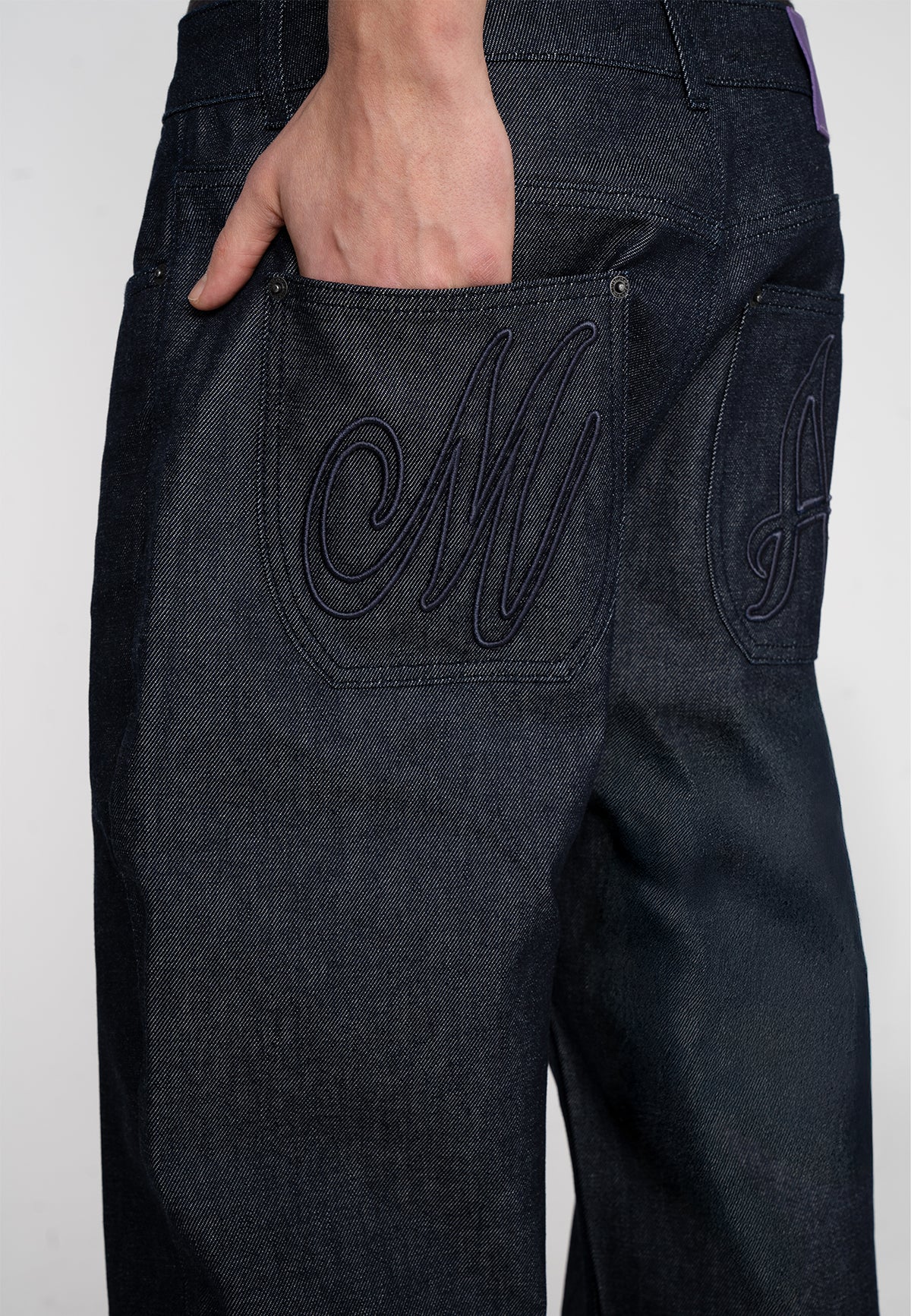 Wide Straight Jeans SLICK Blue Grey