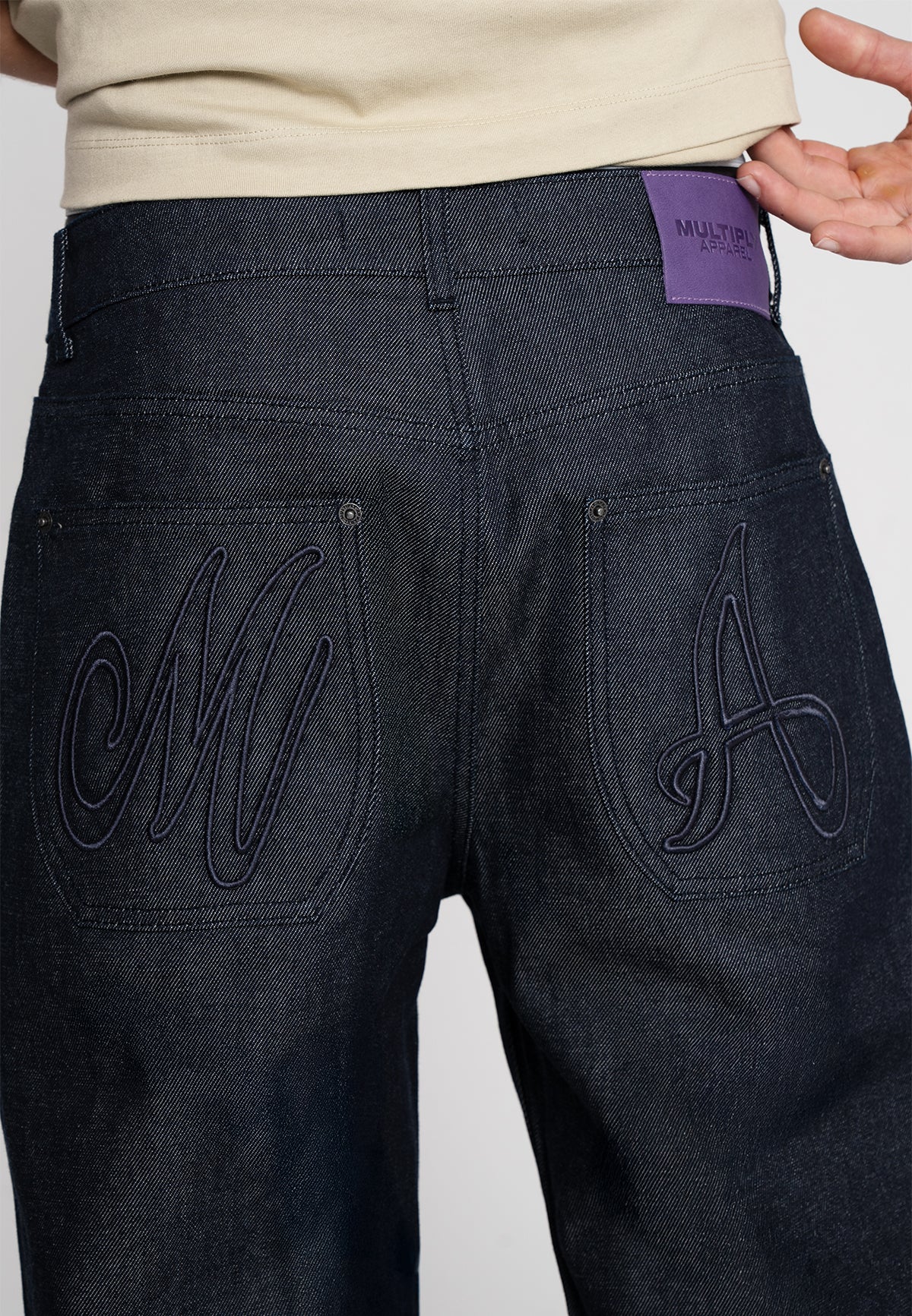 Wide Straight Jeans SLICK Blue Grey