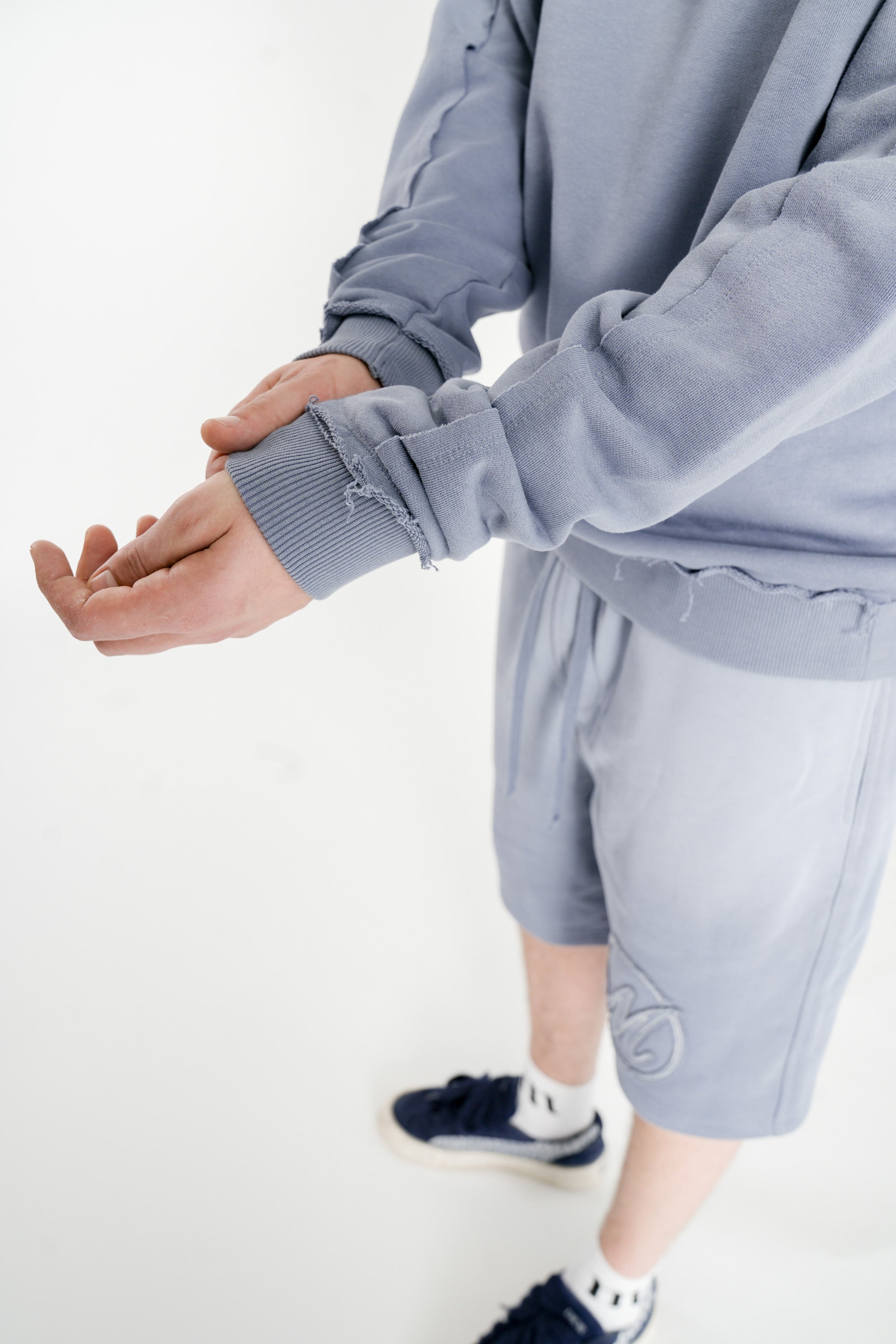 Oversize Raw Sweatshirt Ombre Flint Stone