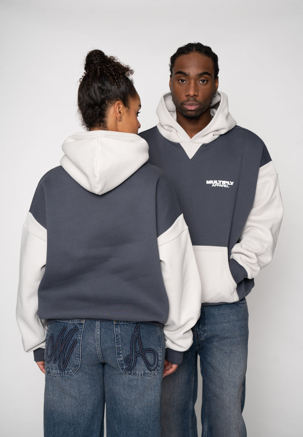 Oversize zip hoodie MULTIPLY Night Shadow