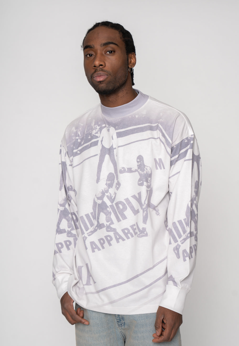 Oversize Longsleeve BOXING RING Vasporous Grey