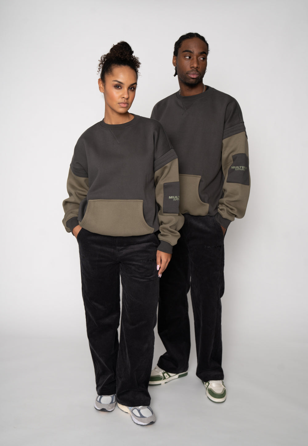 Oversized sweatshirt STACK Black Soda Washed