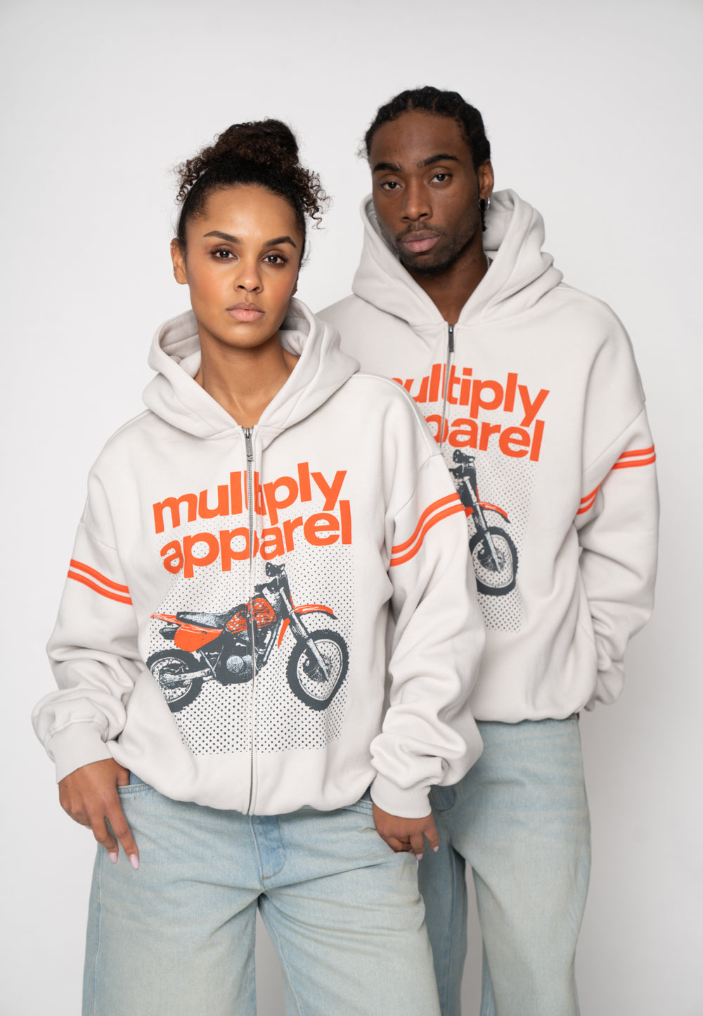 Oversized Zip Hoodie AUTOMOTIVE Glacier Gray