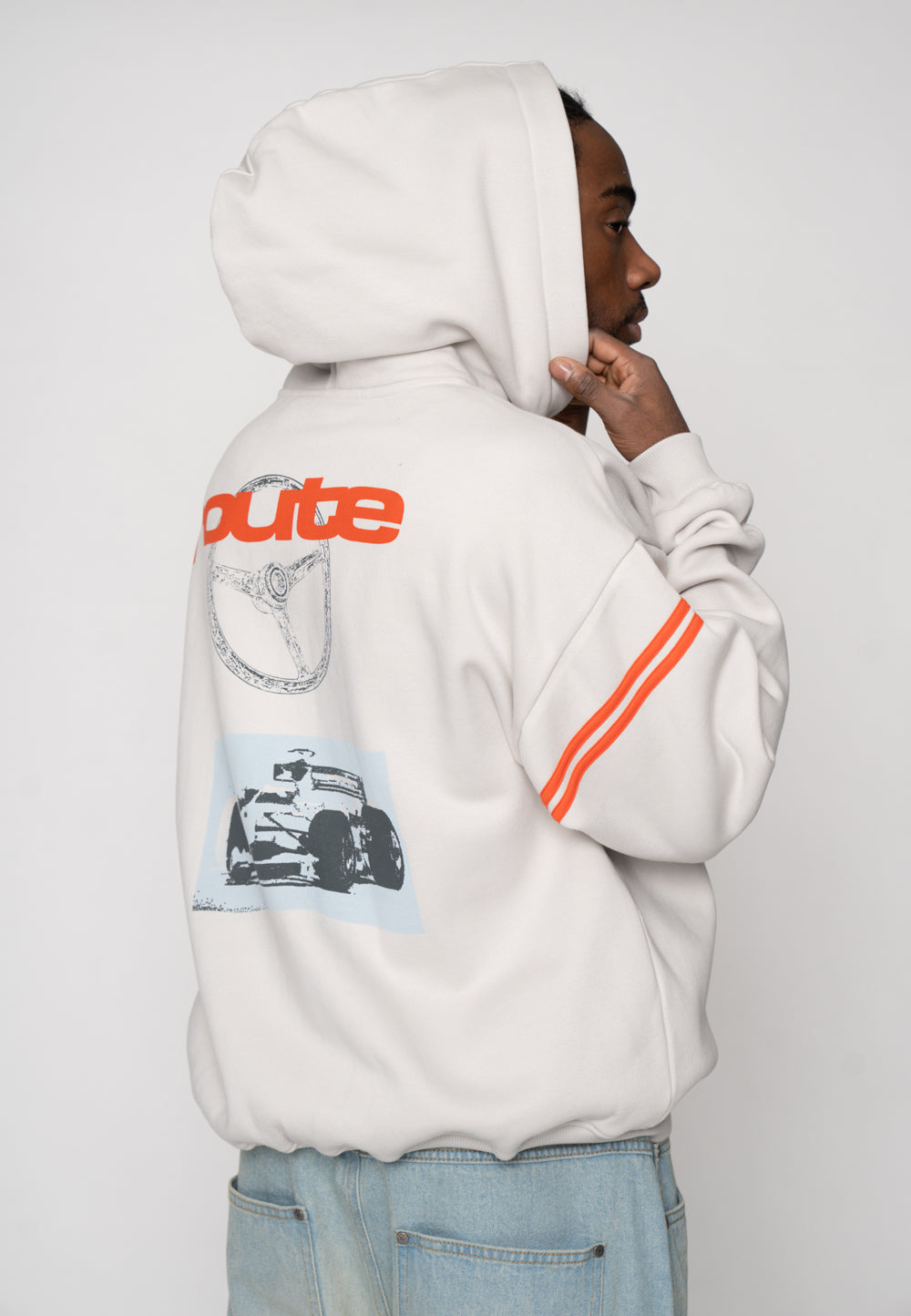 Oversized Zip Hoodie AUTOMOTIVE Glacier Gray