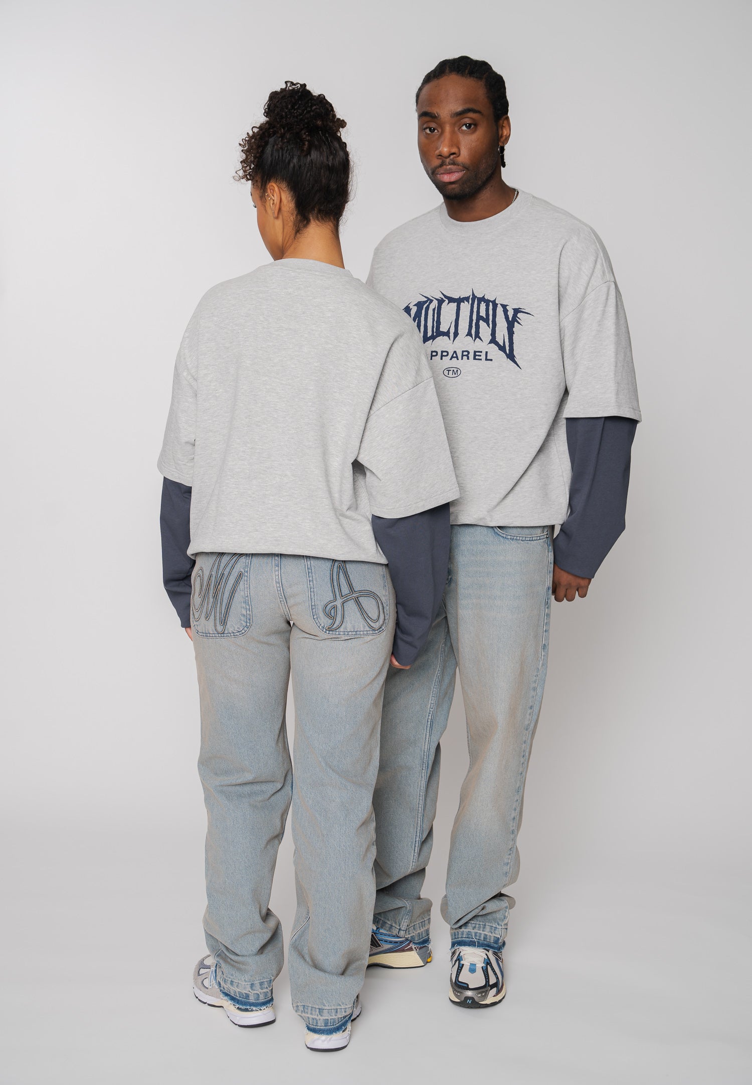 Oversized sweatshirt GRUNGE Gray Melange