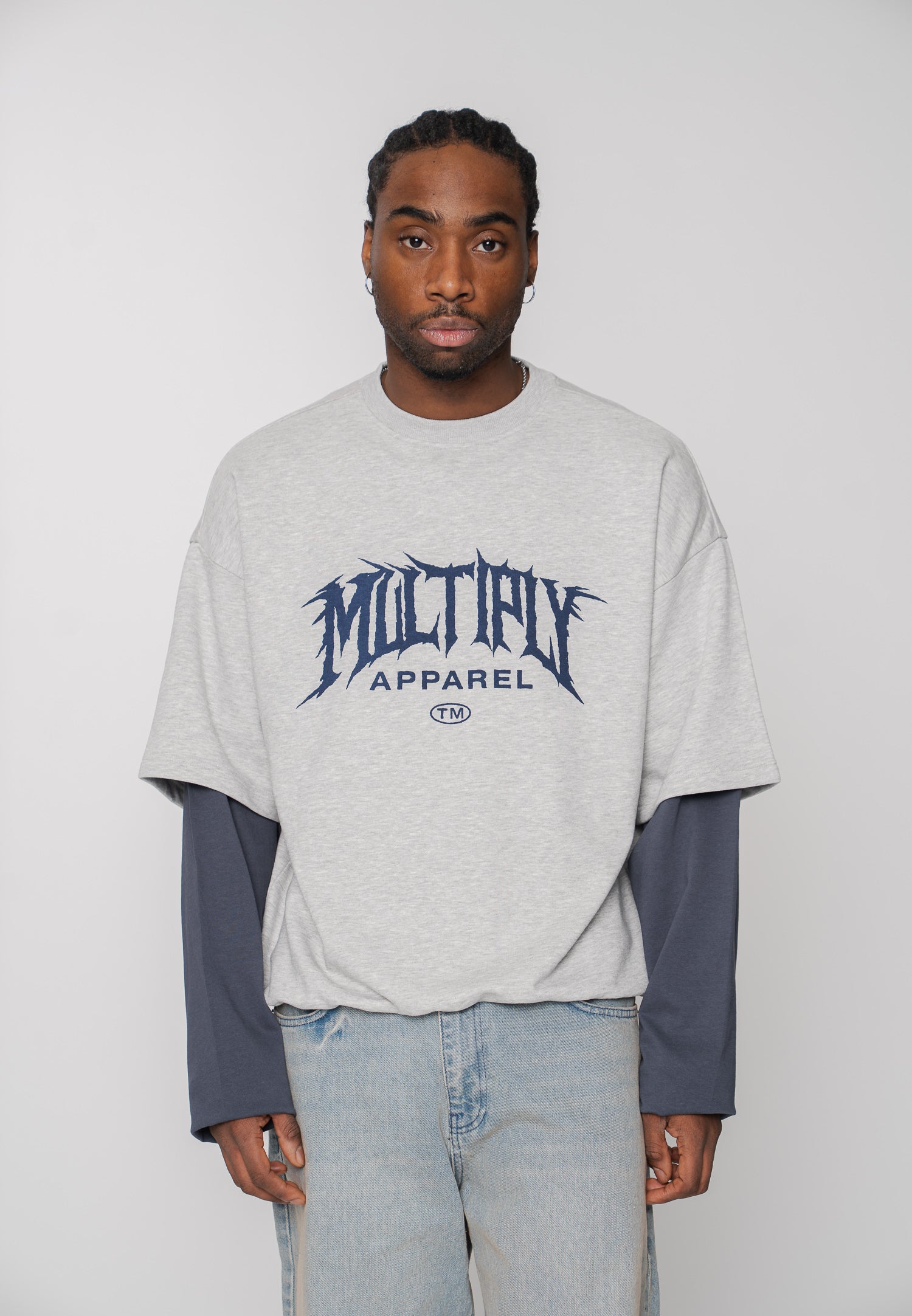 Oversized sweatshirt GRUNGE Gray Melange