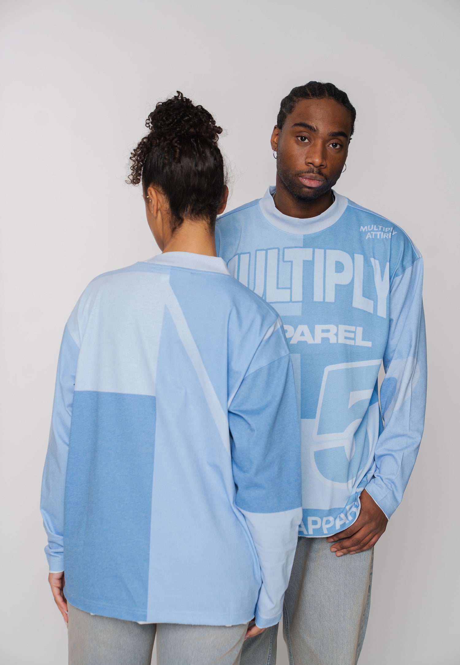 Oversize longsleeve HORSE SKETCH Black Soda Washed