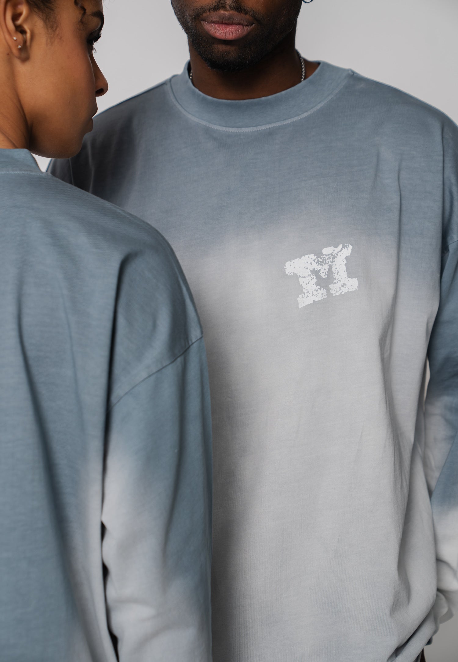 Oversize longsleeve HORSE SKETCH Black Soda Washed