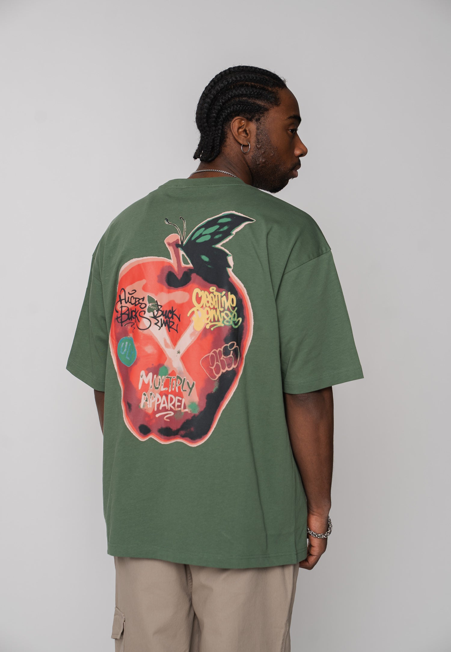 Oversized T-Shirt SNAKE SKETCH Black Soda Washed