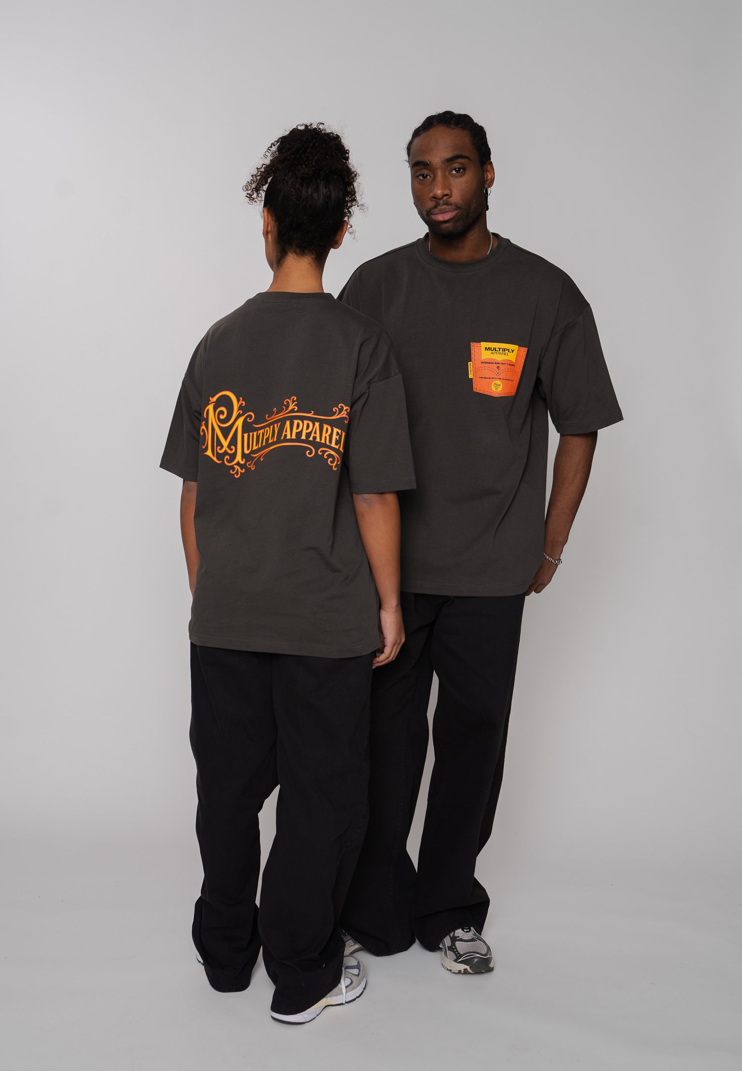 Oversized T-Shirt SNAKE SKETCH Black Soda Washed