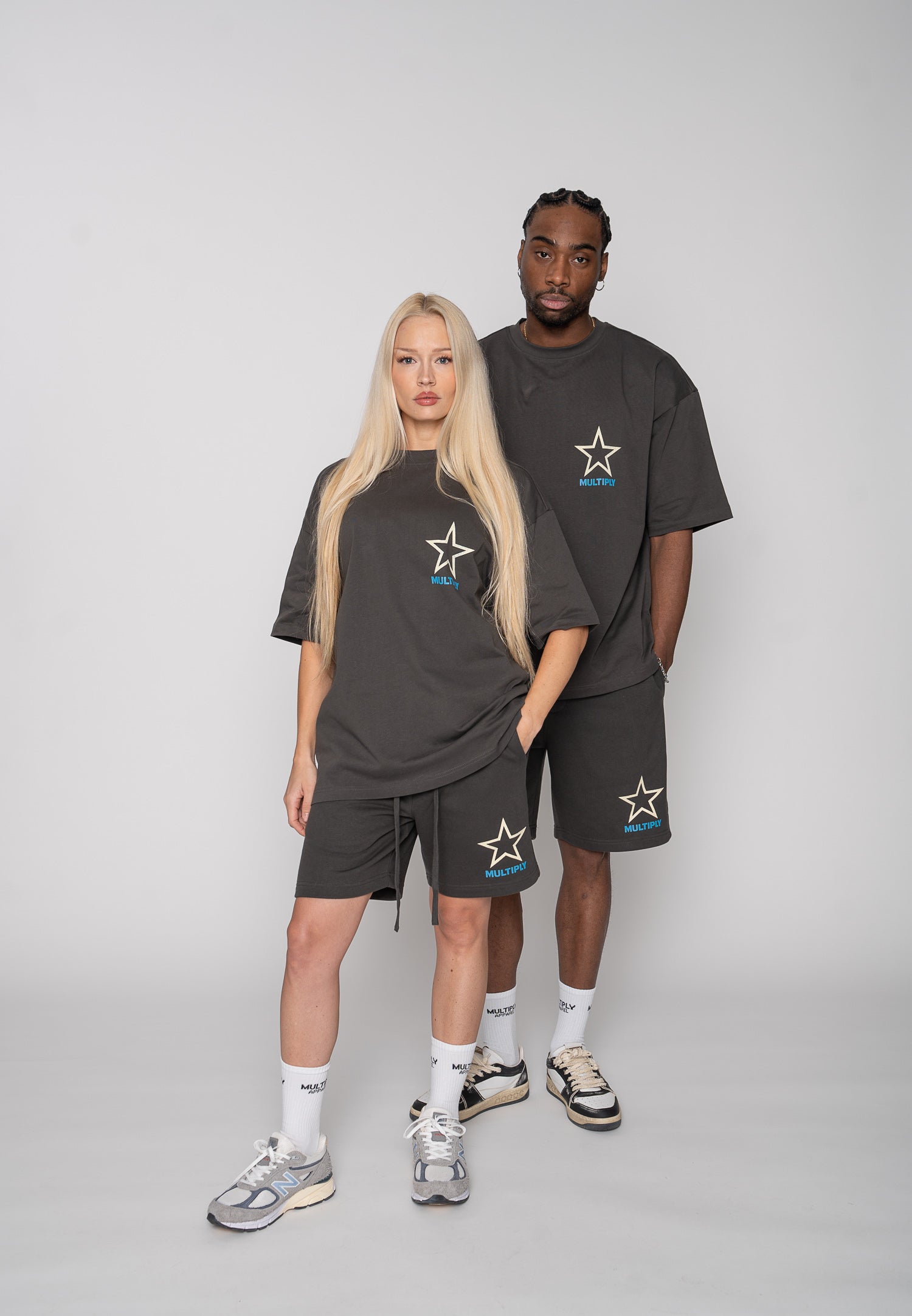 Oversize longsleeve HORSE SKETCH Black Soda Washed