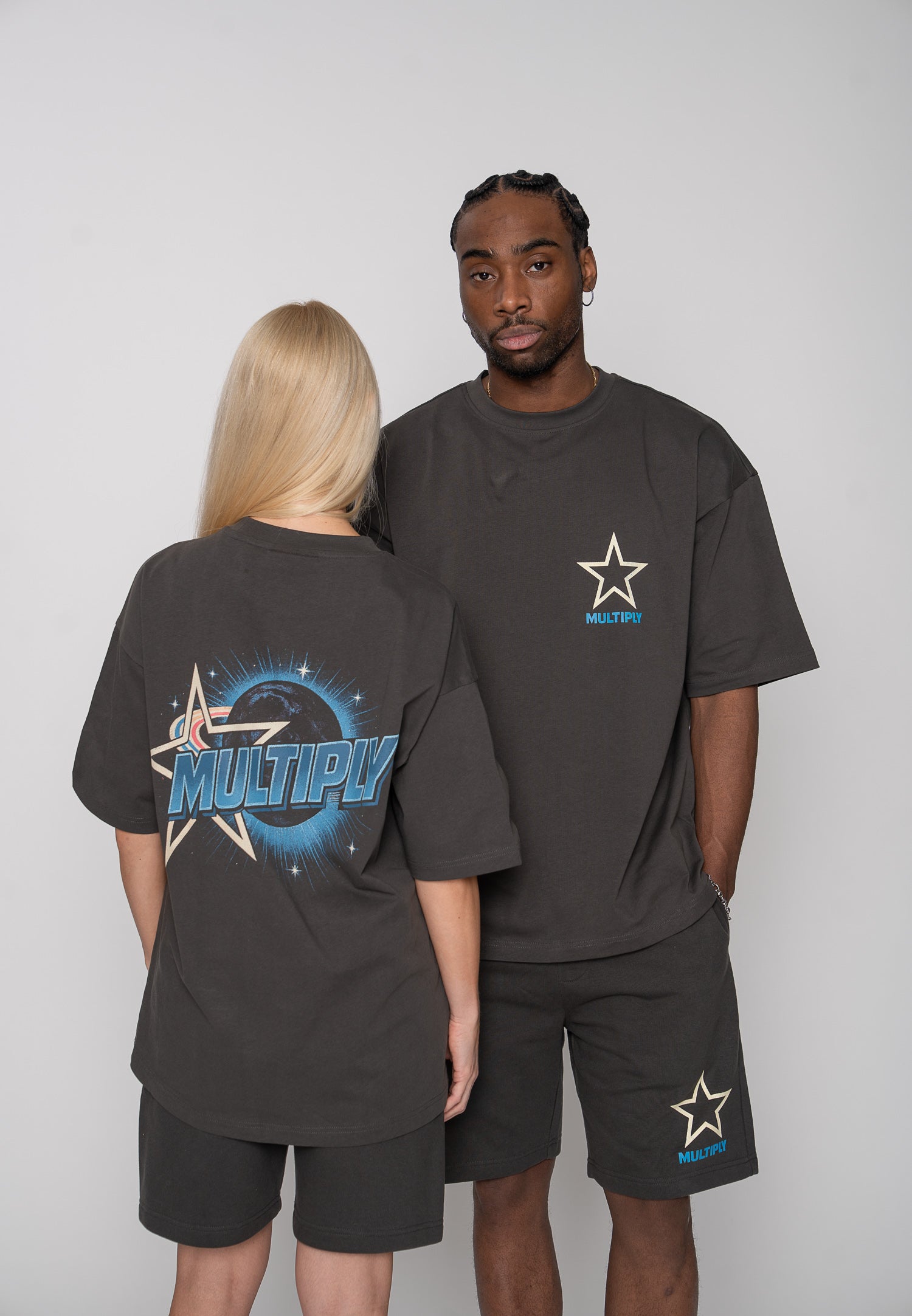 Oversize longsleeve HORSE SKETCH Black Soda Washed