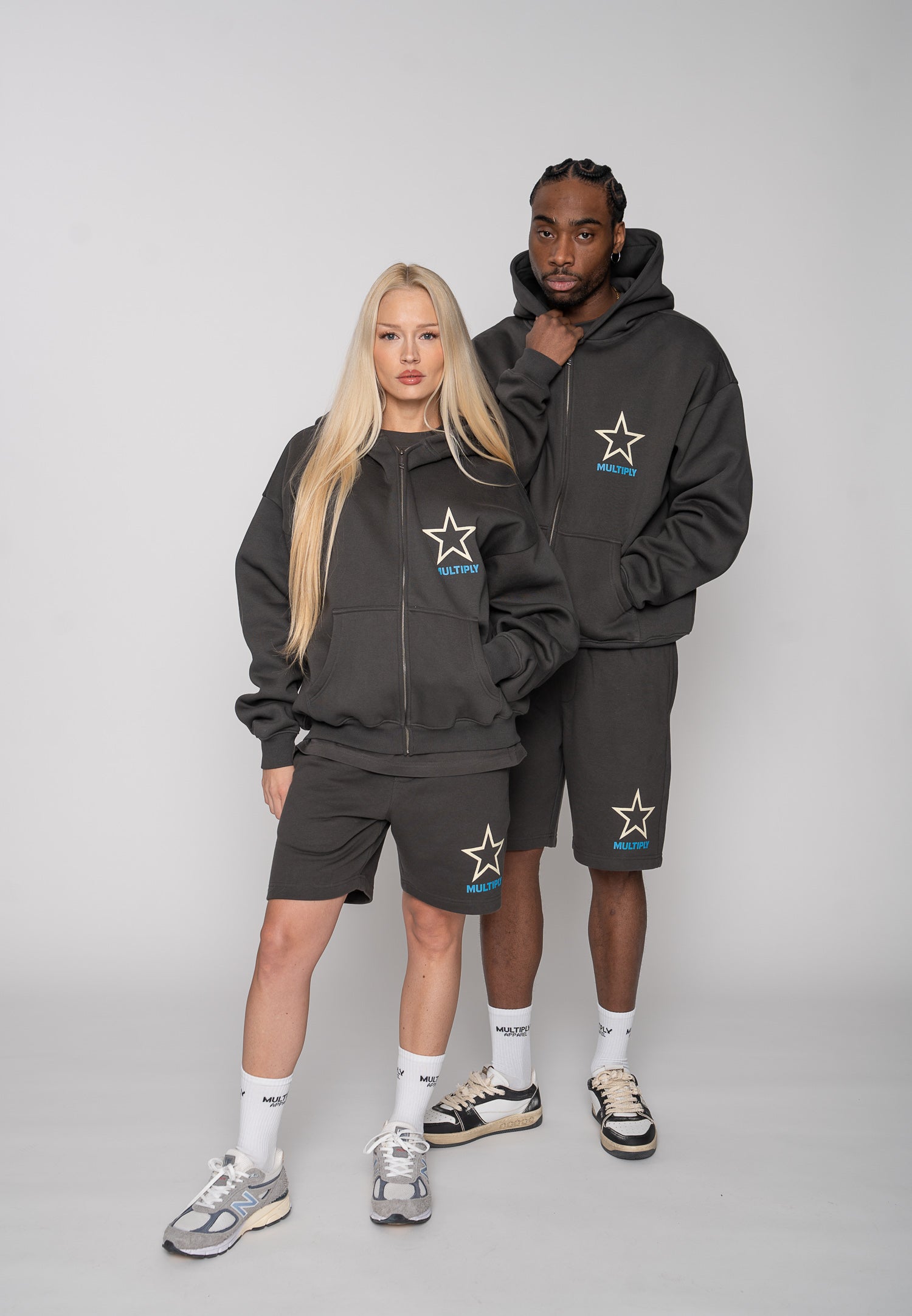 Oversized Zip Hoodie AUTOMOTIVE Glacier Gray