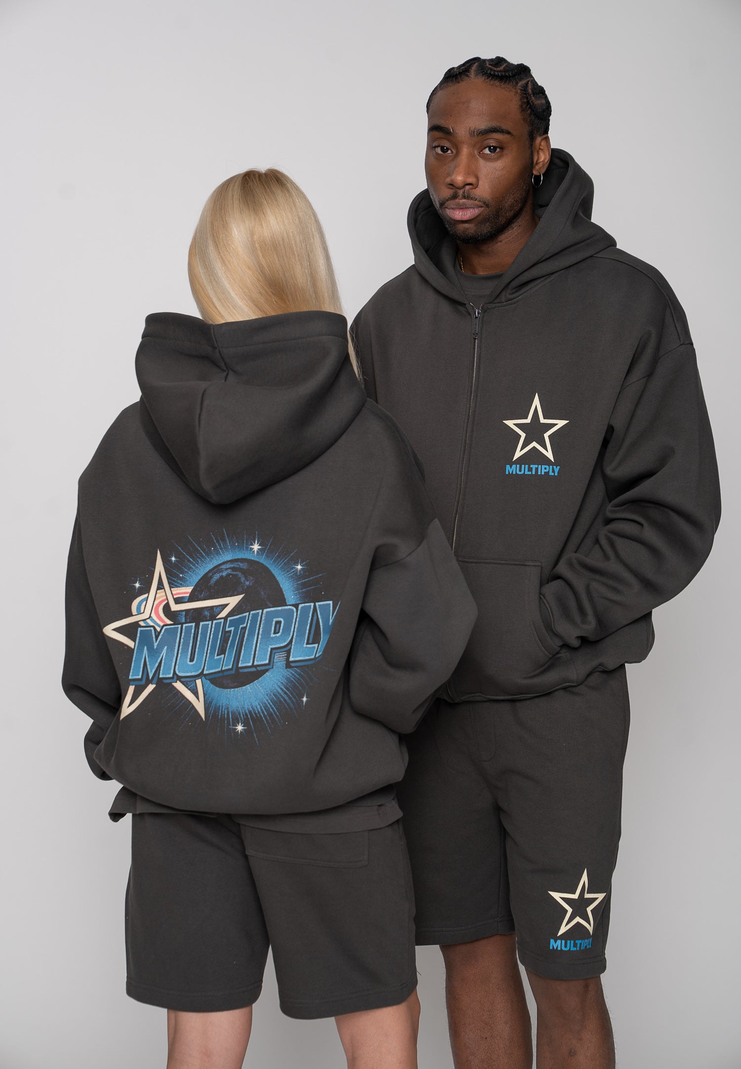 Oversized Zip Hoodie AUTOMOTIVE Glacier Gray