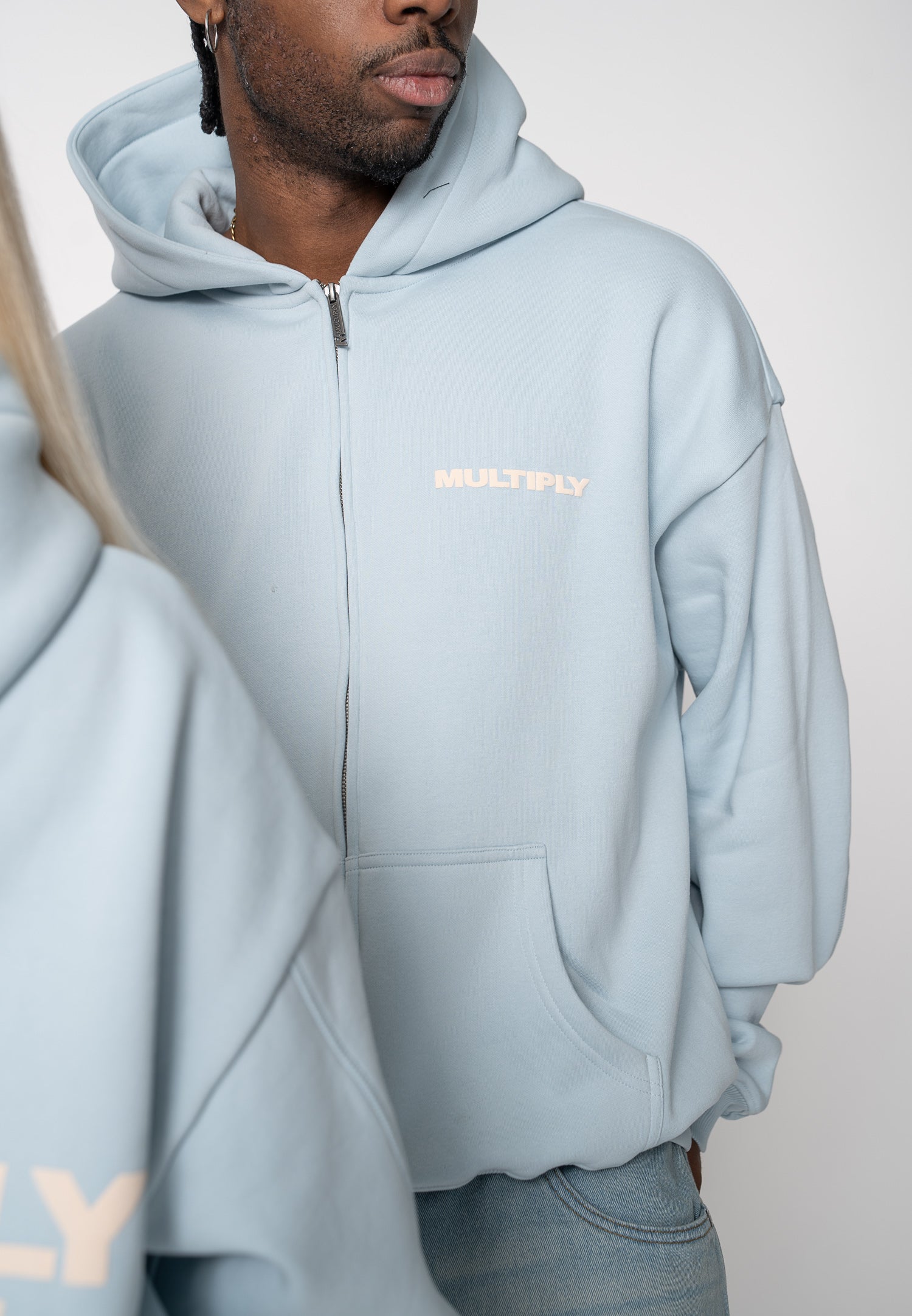 Oversize Zip Hoodie MULTIPLY Black