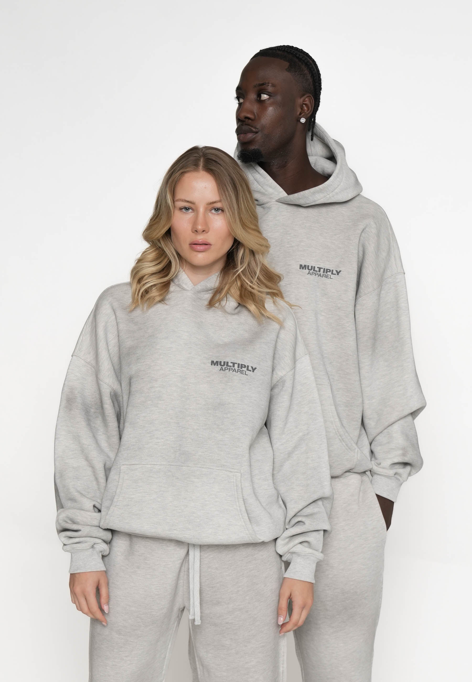 Oversize Hoodie OILED Grey Melange