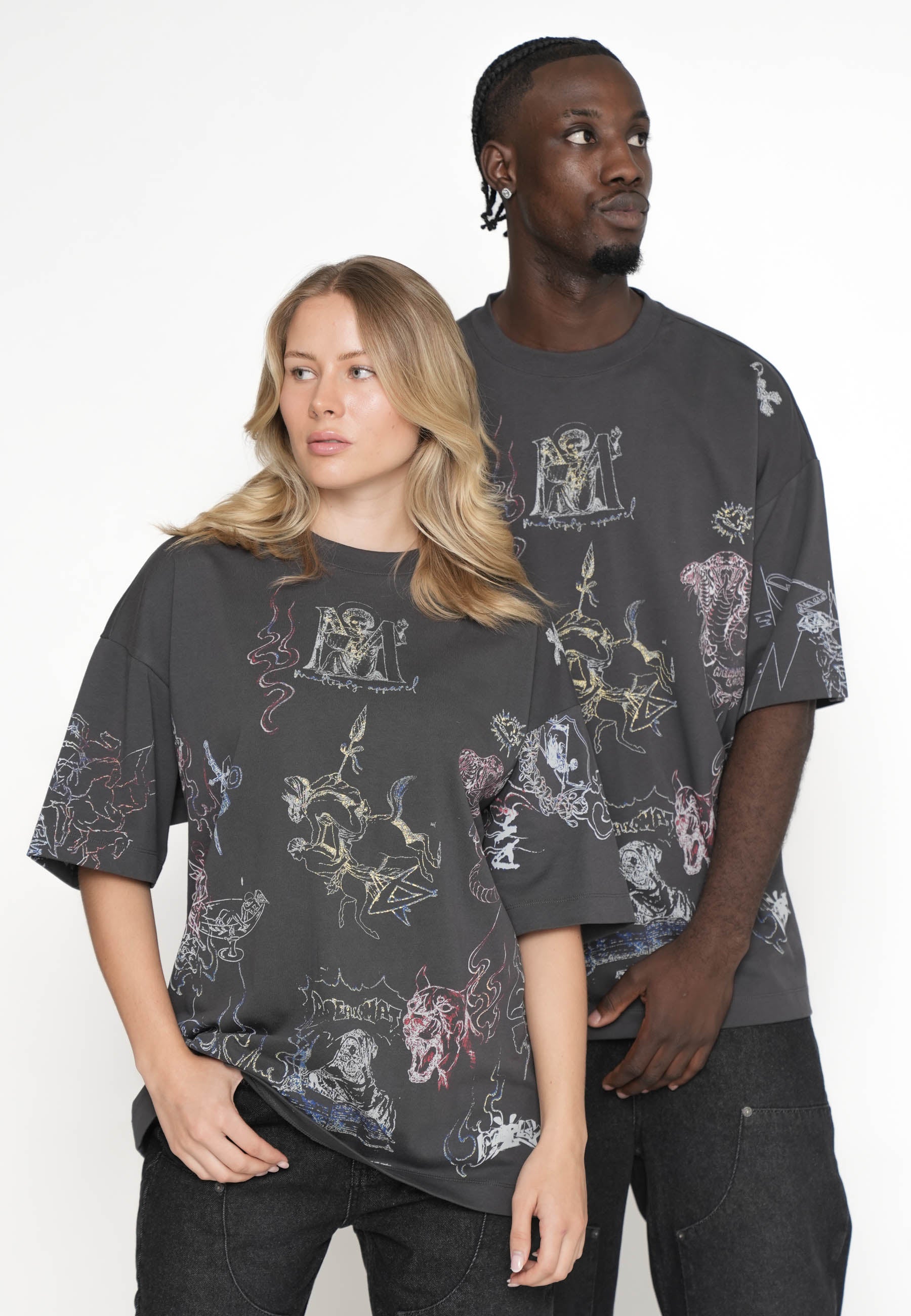 Oversize T-shirt FRESCO Black Soda Washed