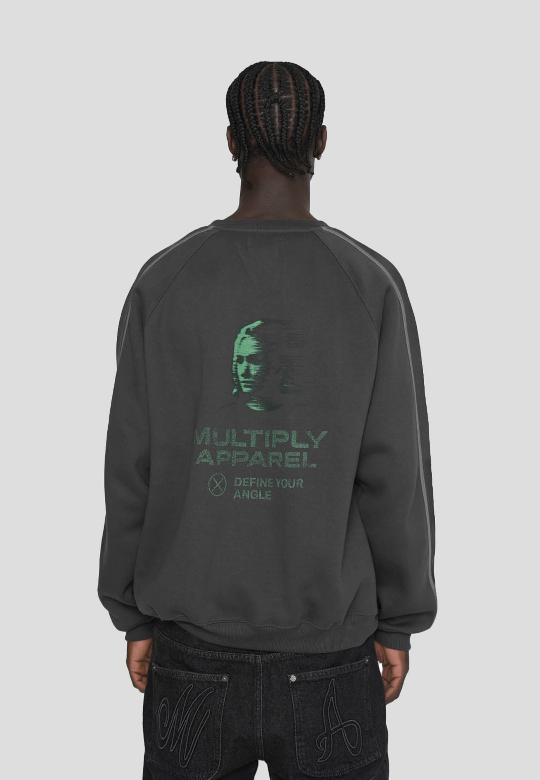 Oversize Sweatshirt SURVEILLANCE Black Soda Washed