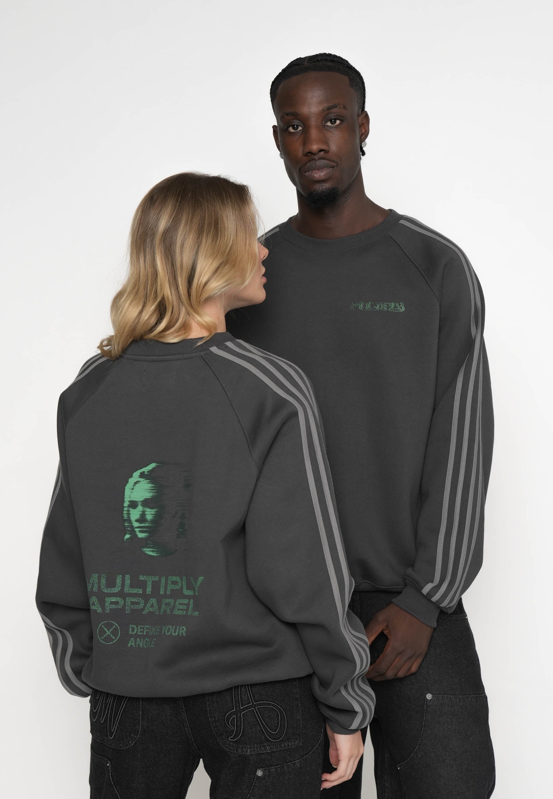 Oversize Sweatshirt SURVEILLANCE Black Soda Washed