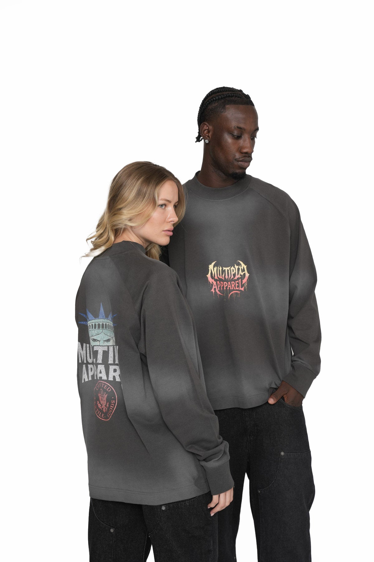 Oversize Sweatshirt CINEMATIC Black Soda Washed