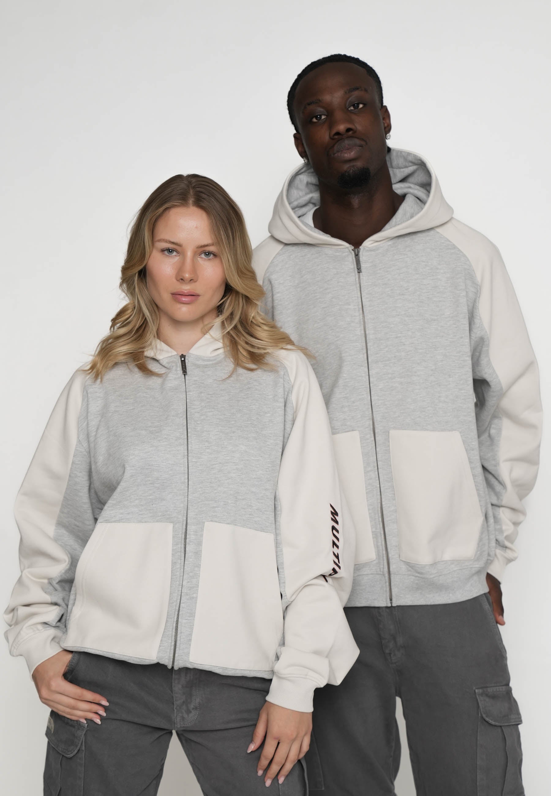 Oversize zip hoodie MULTIPLY Night Shadow