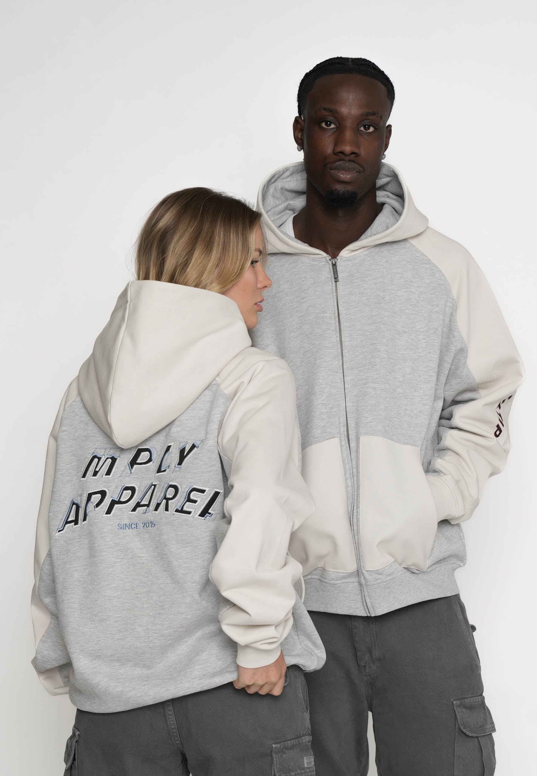 Oversize zip hoodie MULTIPLY Night Shadow