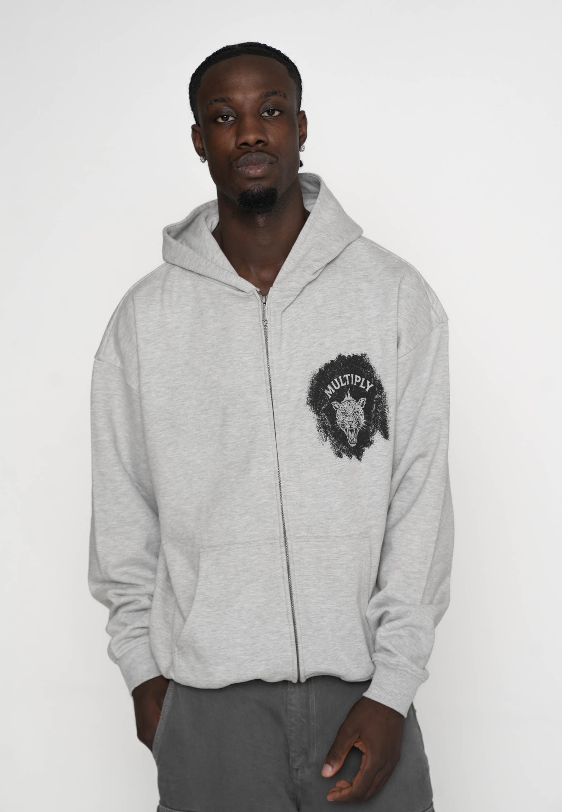 Oversize zip hoodie MULTIPLY Night Shadow